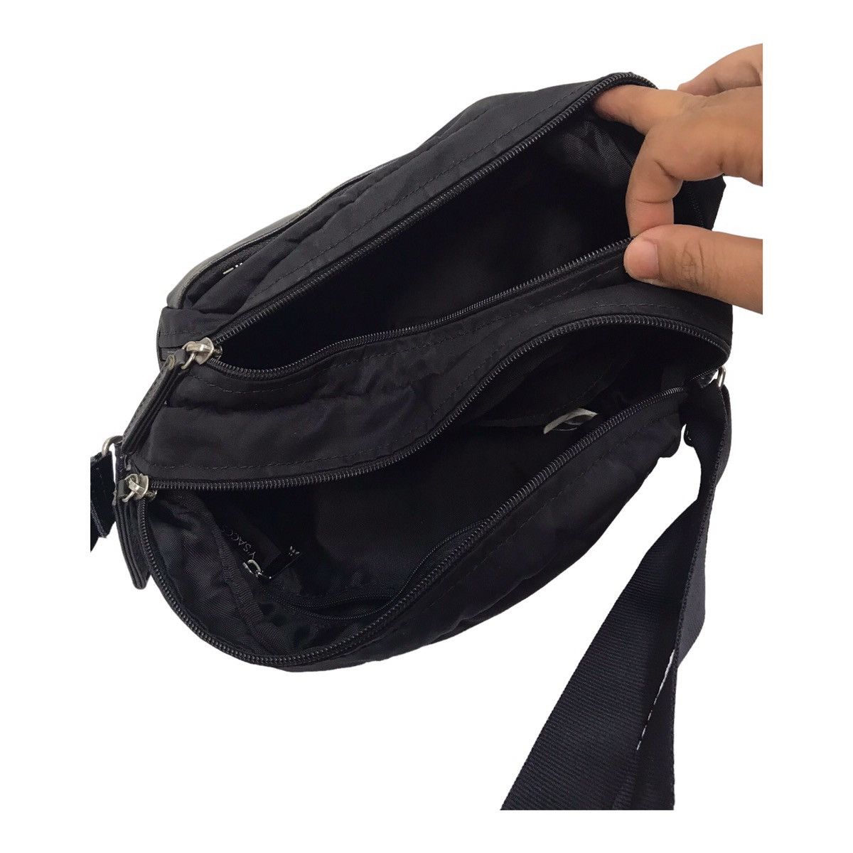 Japanese Brand × Y's × Yohji Yamamoto Yohji Yamamoto Y’Saccs Half Leather Sling Bag Size ONE SIZE - 5 Thumbnail