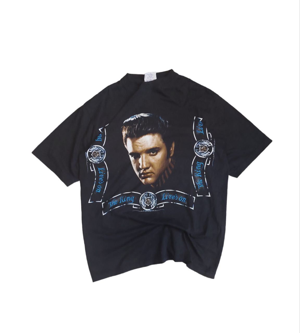 Band Tees vintage 90s elivs presley t-shirt Size US XL / EU 56 / 4 - 2 Thumbnail