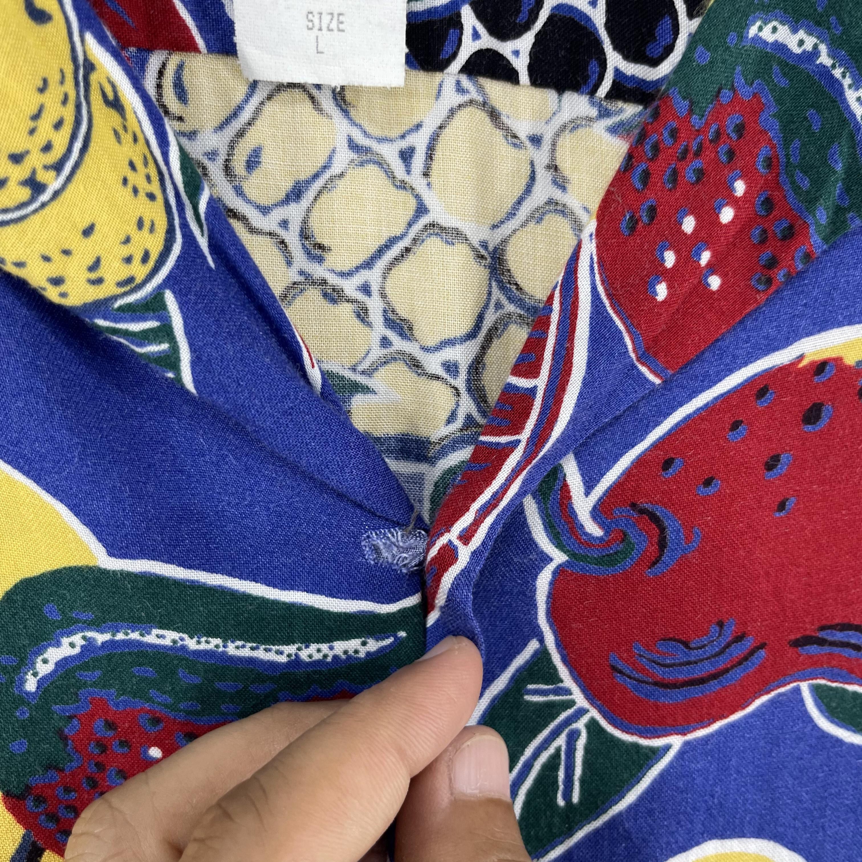 Vintage JOE KEALOHA Rayon Hawaii Tropical Mixed Fruits Motive Shirt Size US L / EU 52-54 / 3 - 6 Thumbnail