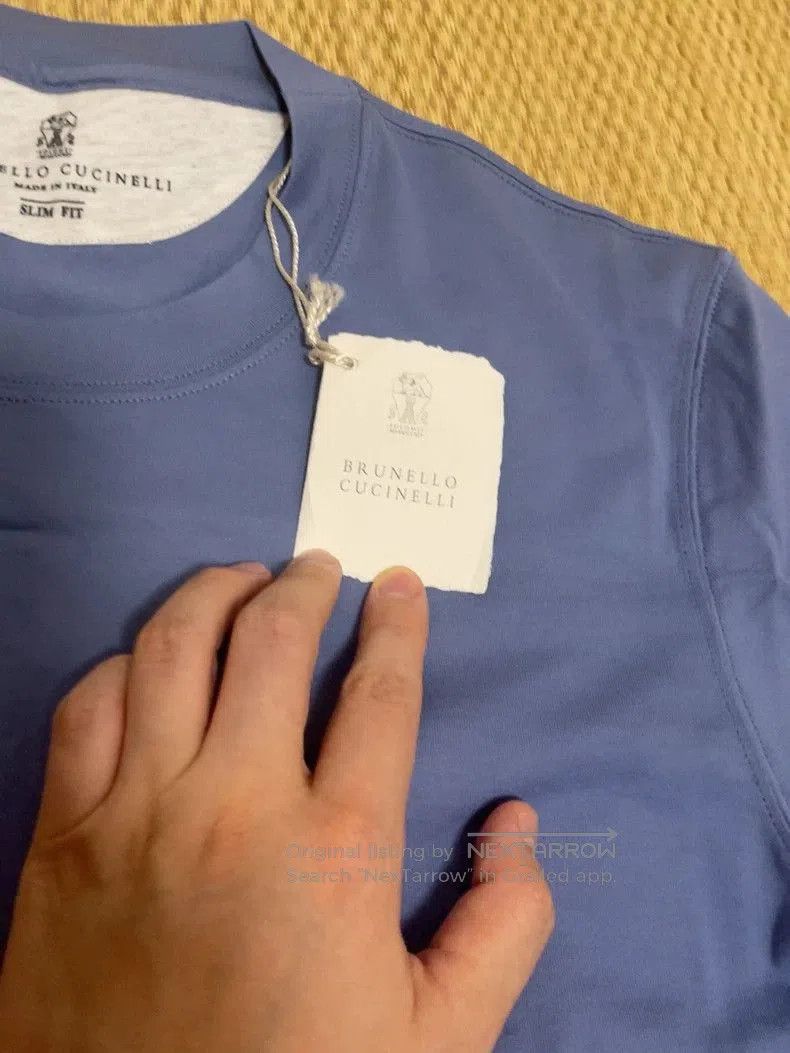 Brunello Cucinelli Brunello Cucinelli Blue Cotton T-shirt. Size US L / EU 52-54 / 3 - 5 Thumbnail