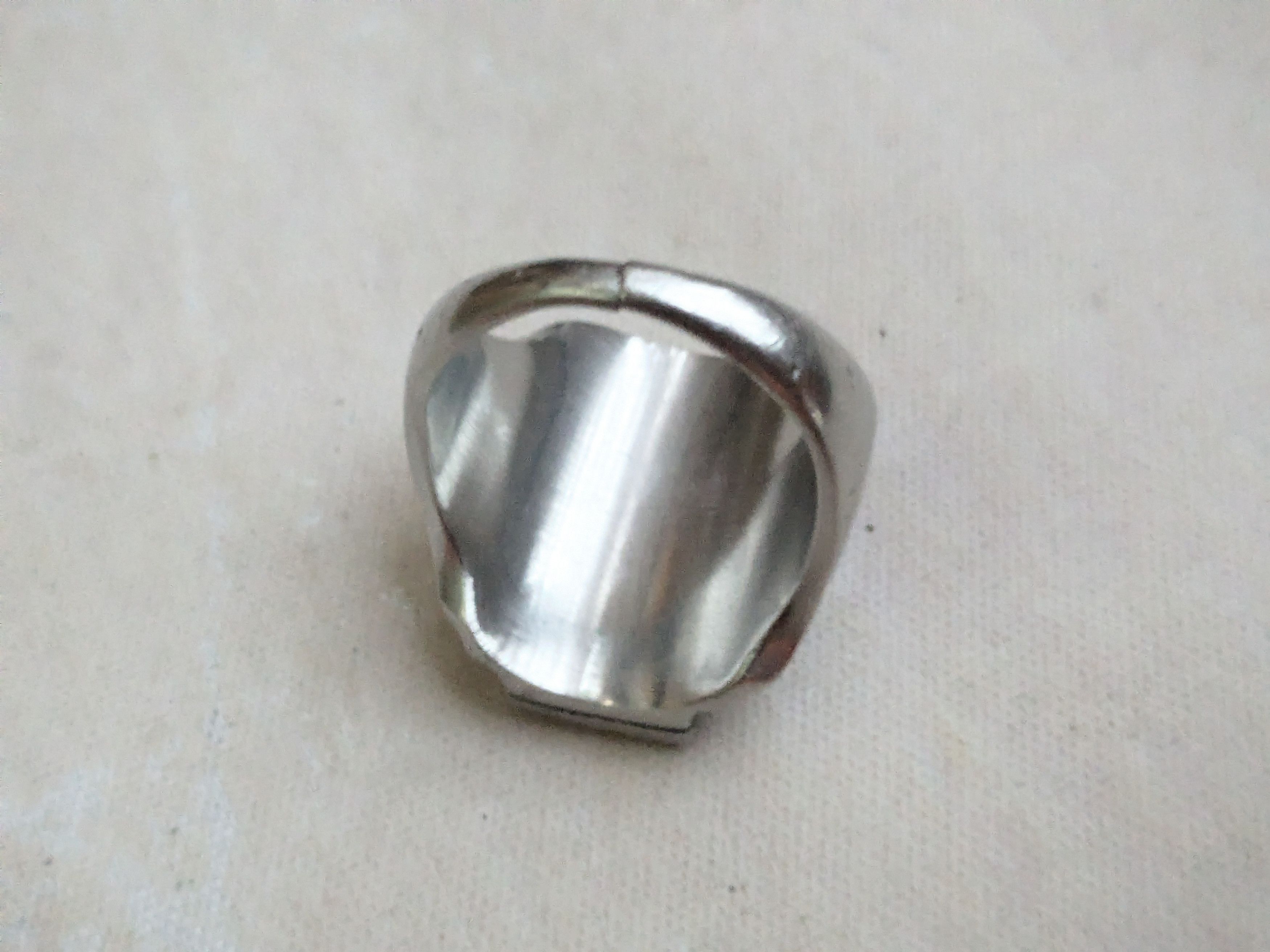 Sterling Silver Vintage Sterling Silver Signet Ring 9 Rectangle Size ONE SIZE - 8 Thumbnail