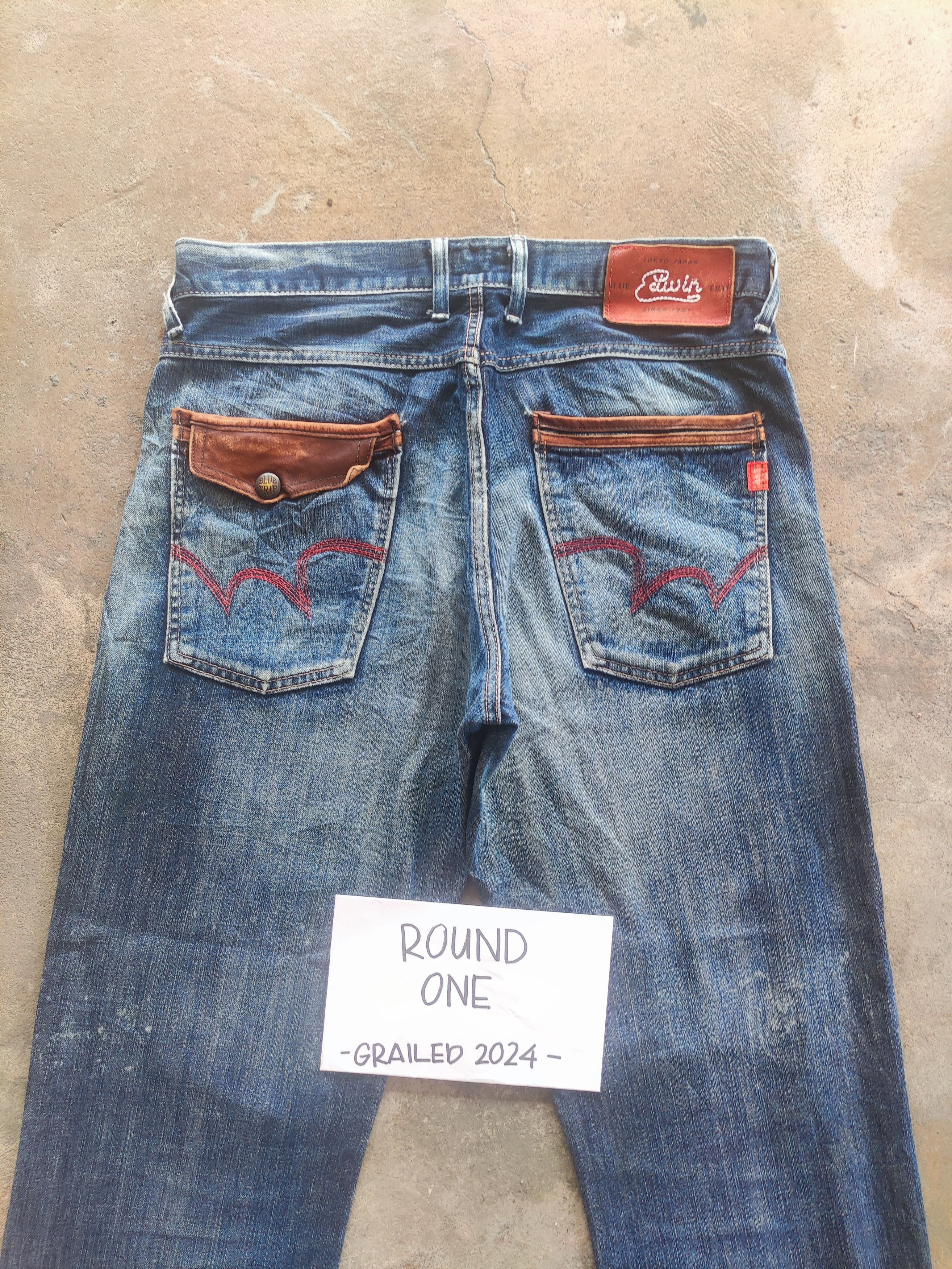 Edwin × Jean W37 Vintage Edwin Made In Japan Distressed Denim Faded Pants Size US 37 - 13 Thumbnail