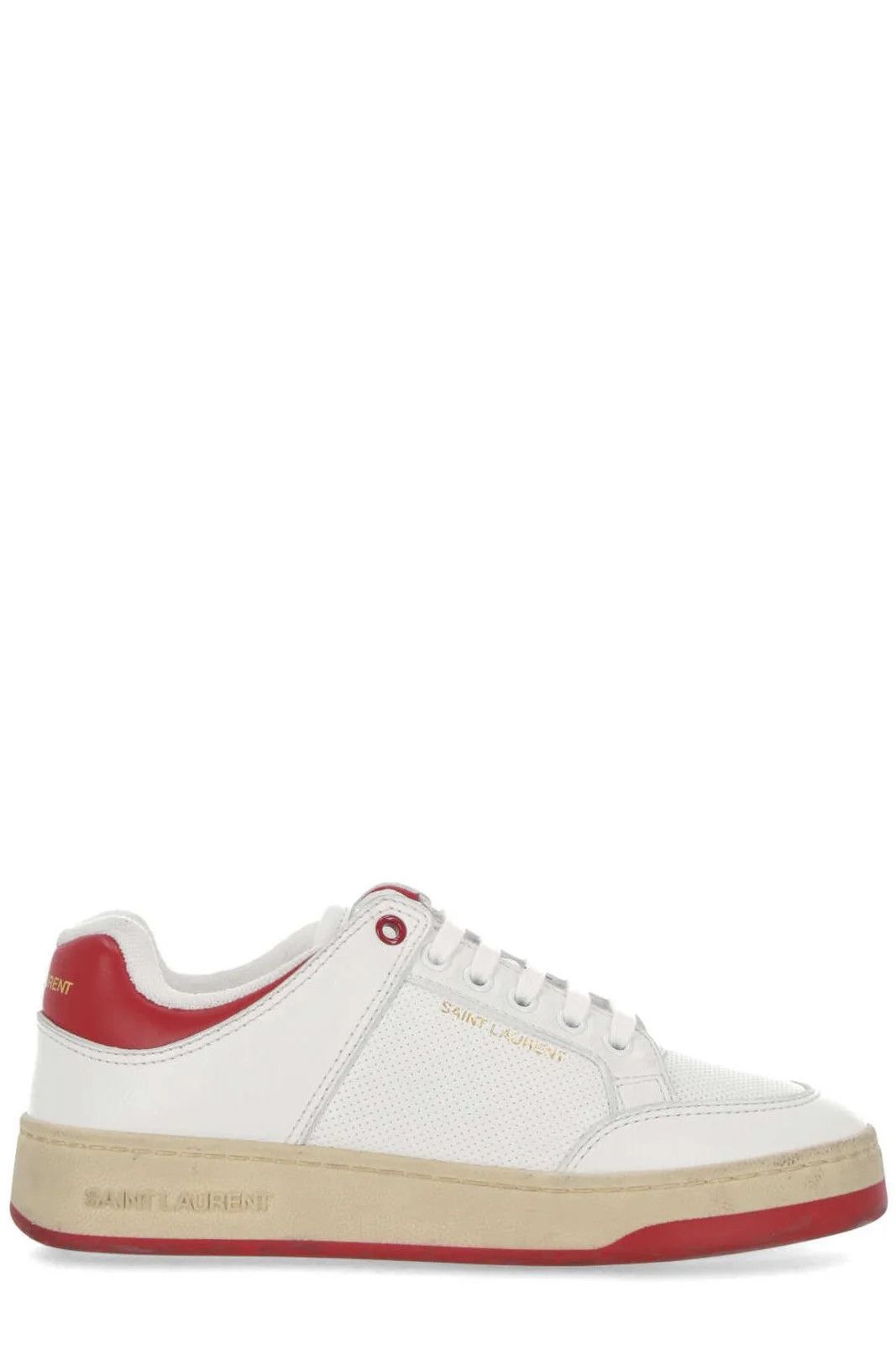 Saint Laurent Paris Saint Laurent SL/61 Lace-Up Sneakers White Red Size US 10.5 / EU 43-44 - 1 Thumbnail