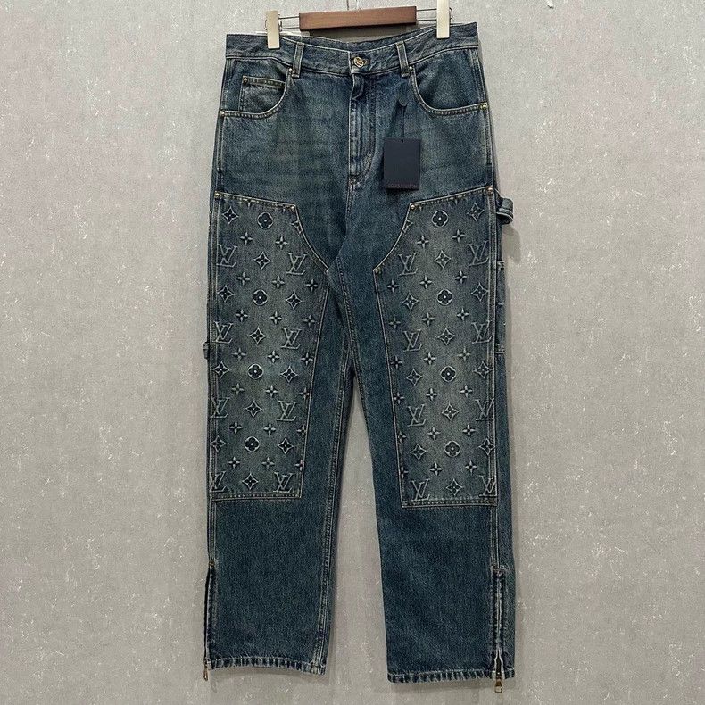 Louis Vuitton Louis Vuitton Washed Wavy Denim Trousers Jeans | Grailed