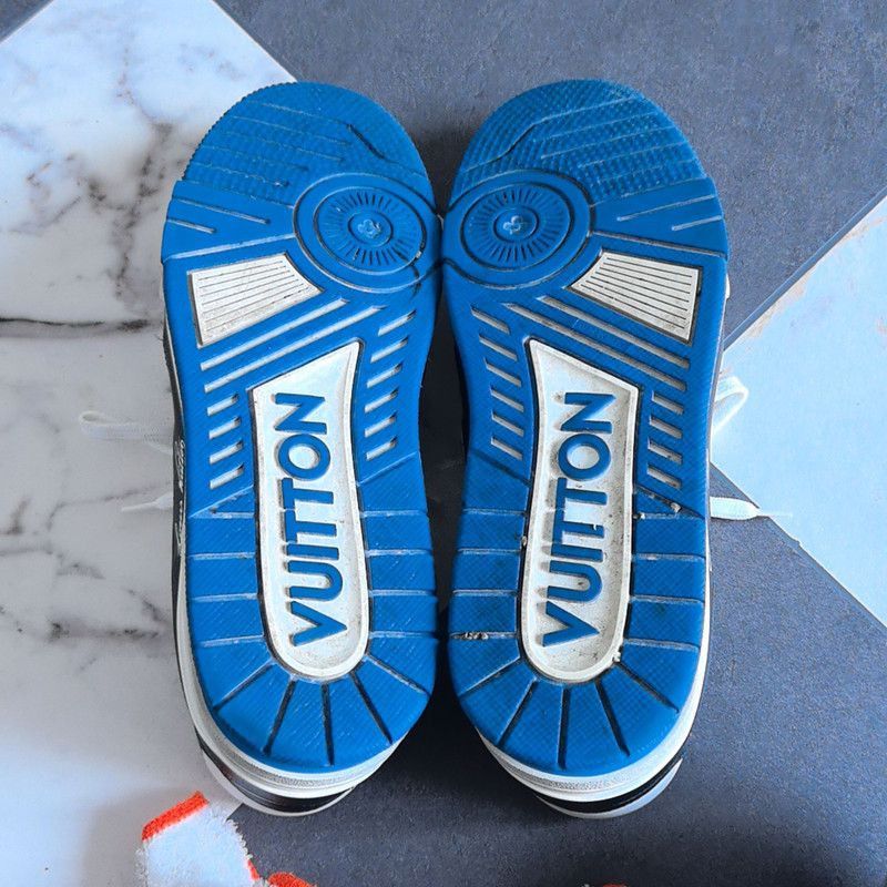 Louis Vuitton Louis Vuitton Trainer Black and Blue Sneakers -2508 Size US 9.5 / EU 42-43 - 4 Thumbnail