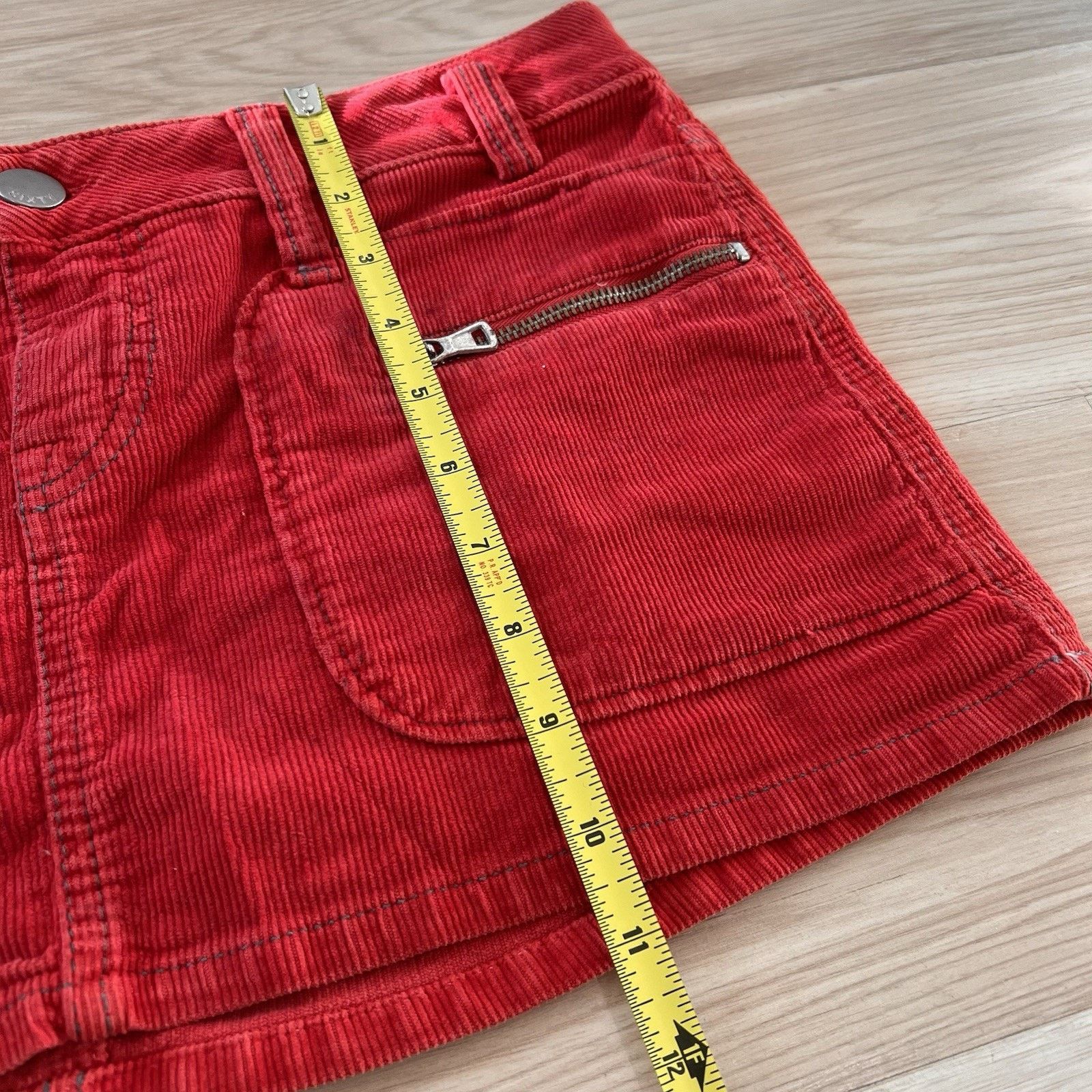 Miss Sixty Vtg 2000s Miss Sixty Micro Mini Red Corduroy 33” Low Rise Size 33" - 3 Thumbnail