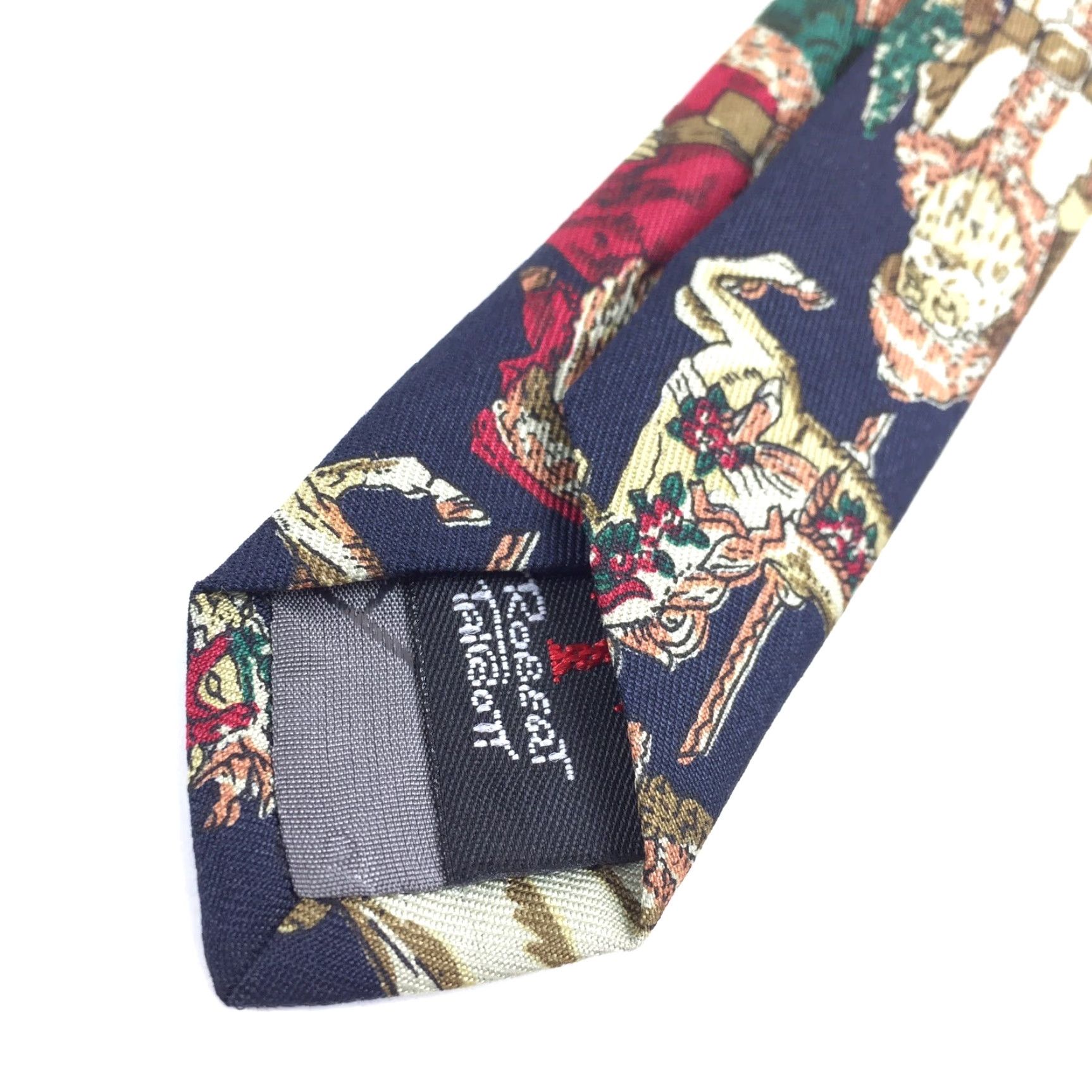 Robert Talbott VINTAGE Robert Talbott Necktie Hand Sewn 100% Silk Blue Santa Claus Tie Men 57" 3.25" Santa Claus Novelty Pattern Size ONE SIZE - 3 Thumbnail