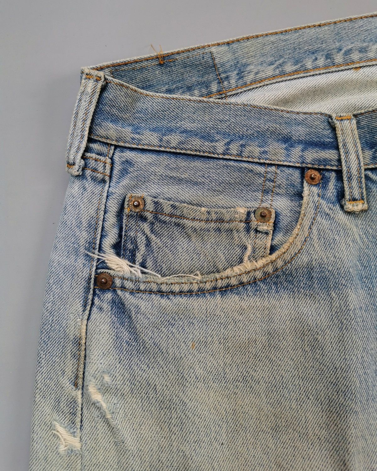 Levi's 80s Vintage Levis Selvedge Denim Patchwork Jeans Size US 36 / EU 52 - 11 Thumbnail