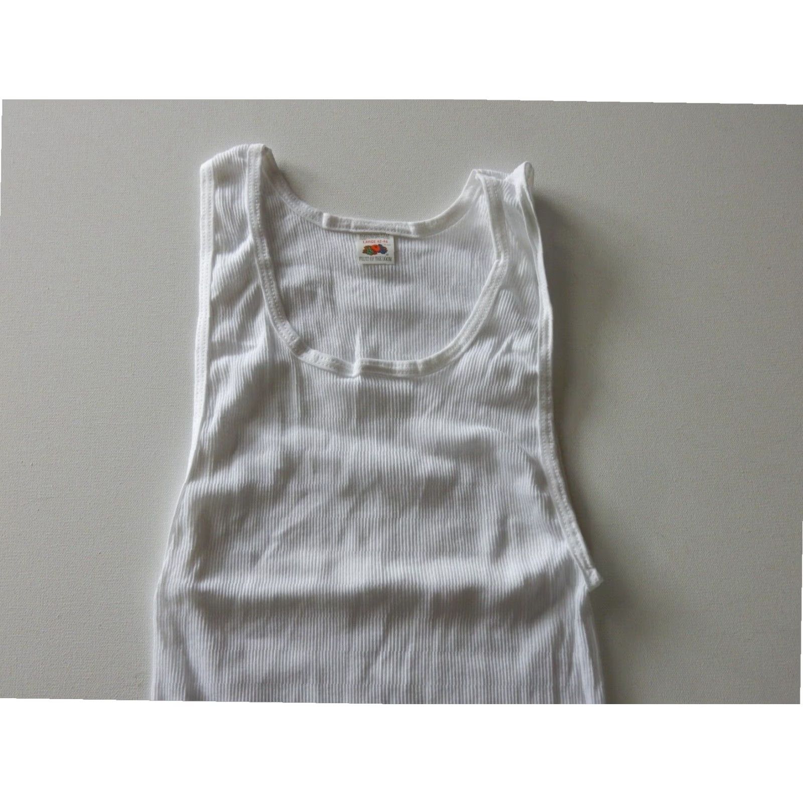 Fruit Of The Loom VINTAGE Fruit Of The Loom USA Made Men's Sleeveless Undershirt White Large Tall Size US L / EU 52-54 / 3 - 2 Thumbnail
