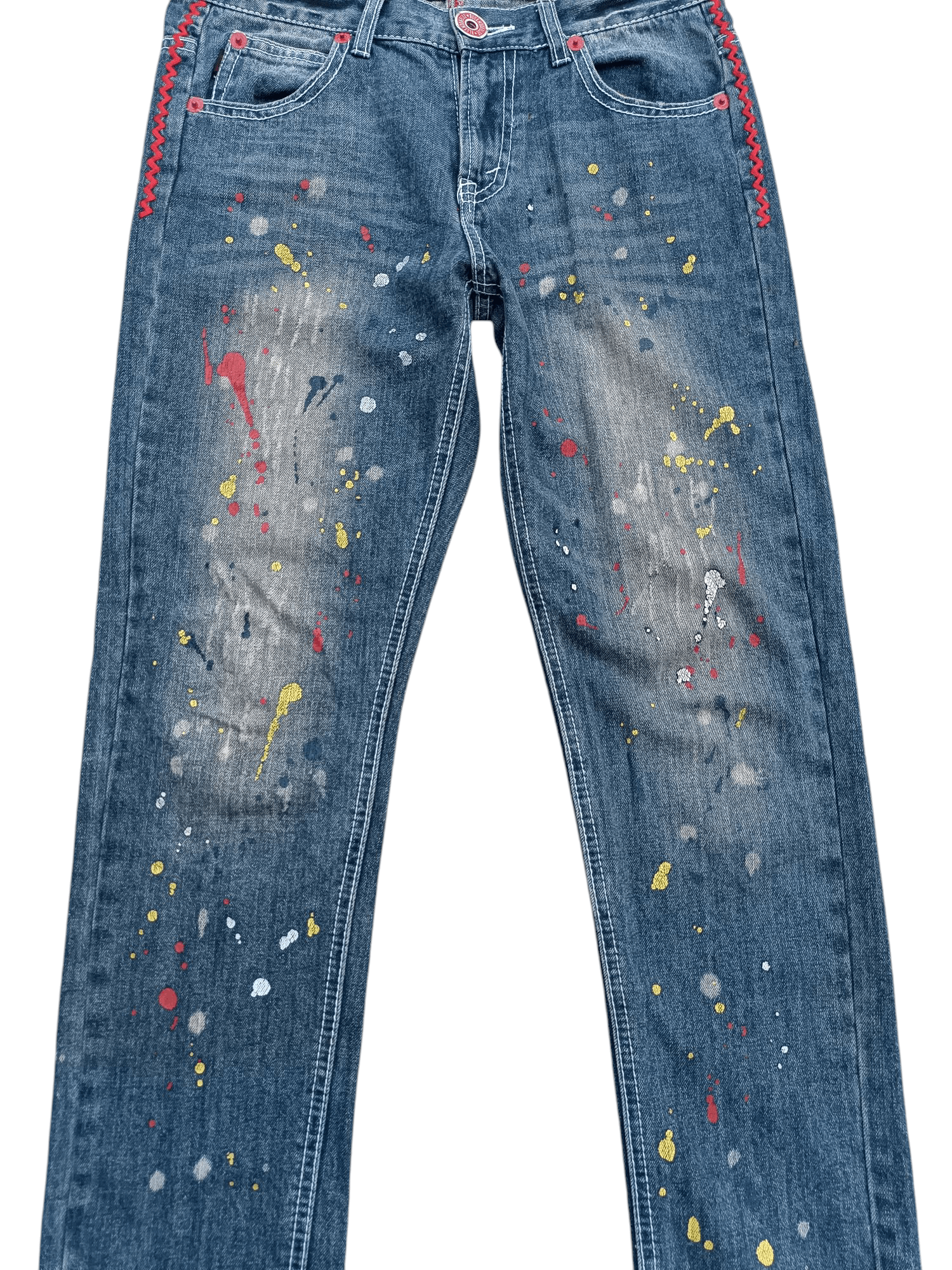 Designer × Japanese Brand × Vintage VINTAGE BLUE MOON BLUE SPLATTER PAINT DENIM Size US 30 / EU 46 - 4 Thumbnail