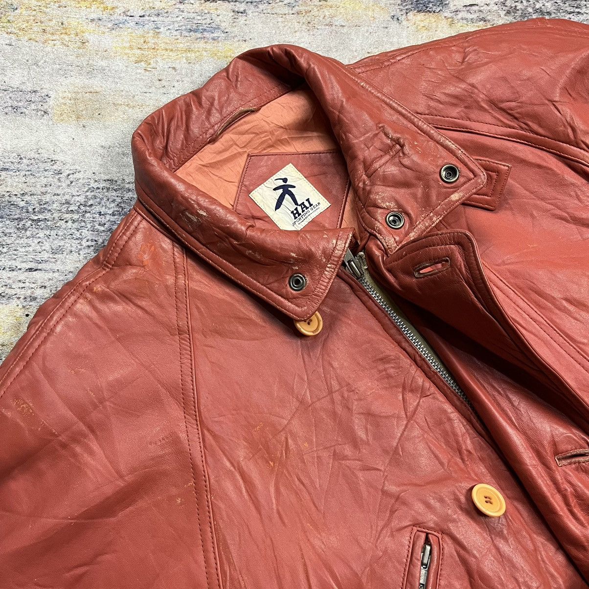 Hai Sporting Gear Vintage 90s Hai sporting gear multi pocket leather jacket Size US L / EU 52-54 / 3 - 12 Thumbnail