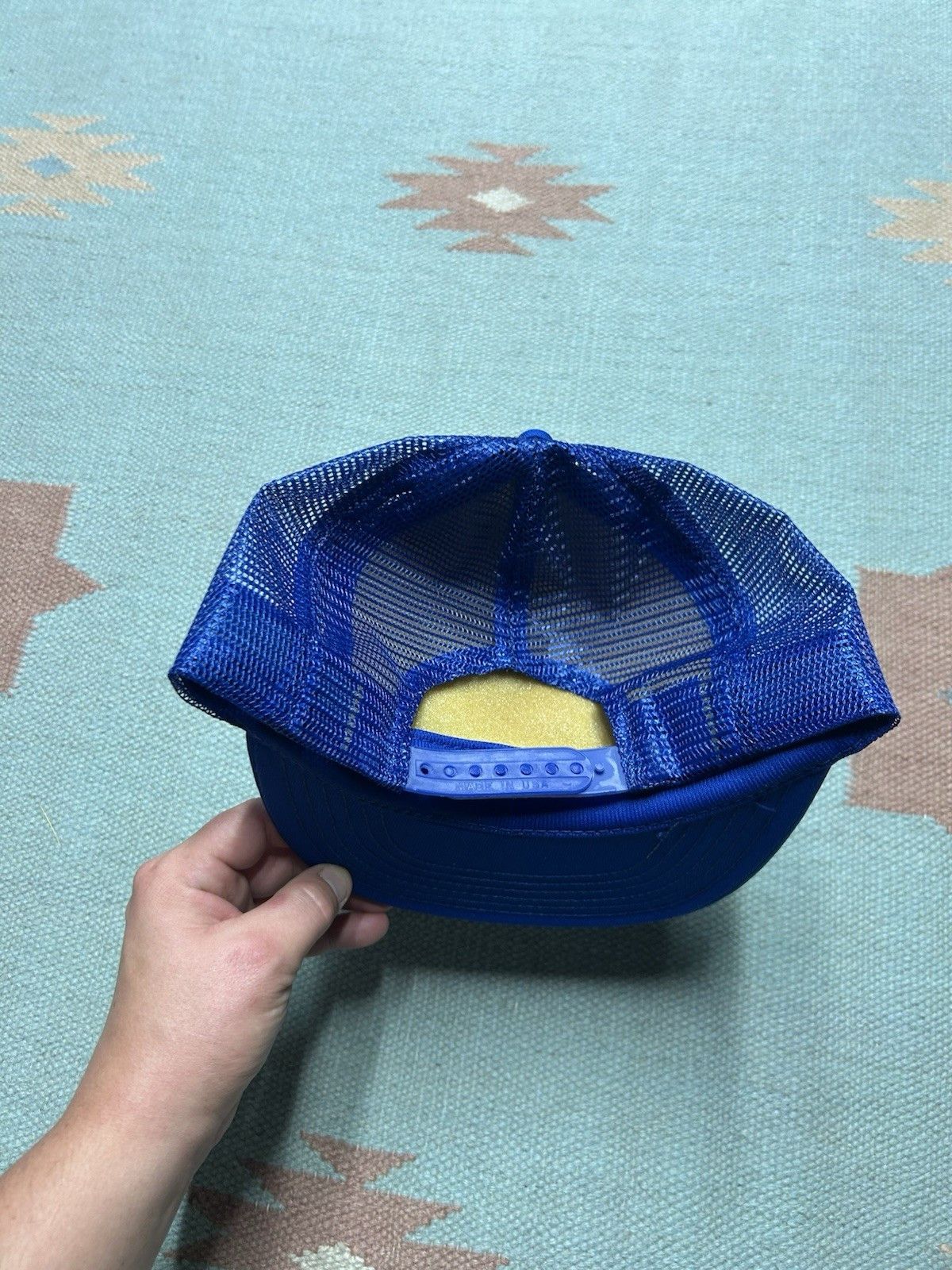 Vintage Vintage 80s trucker hat wick buildings systems blue made USA Size ONE SIZE - 4 Thumbnail