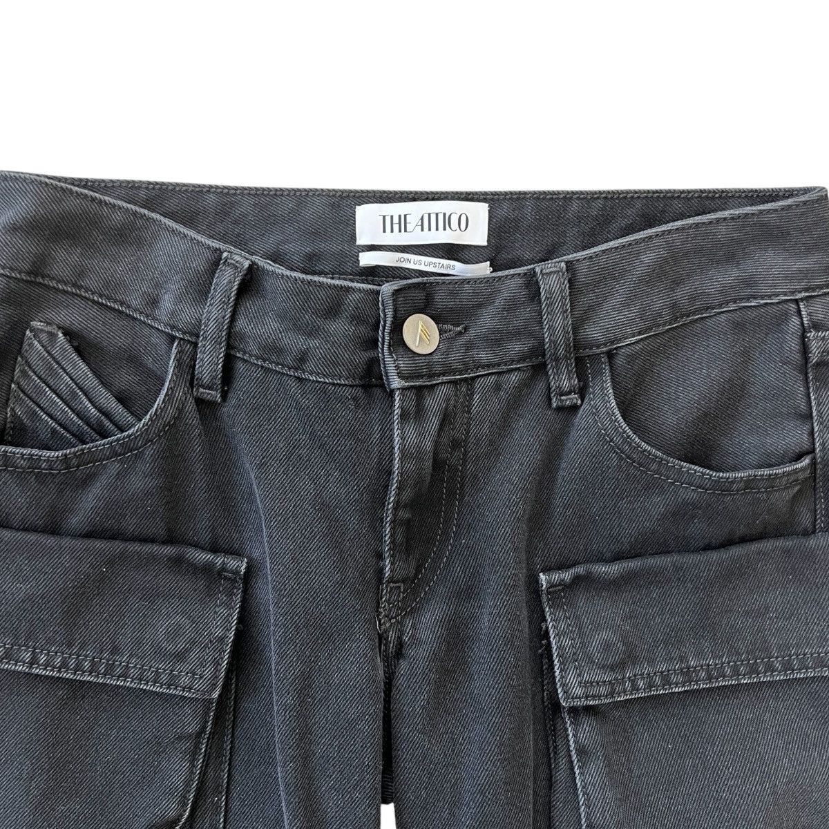 The Attico The Attico Mid-Rise Straight Cargo Jeans Size 24" / US 00 / IT 34 - 3 Thumbnail