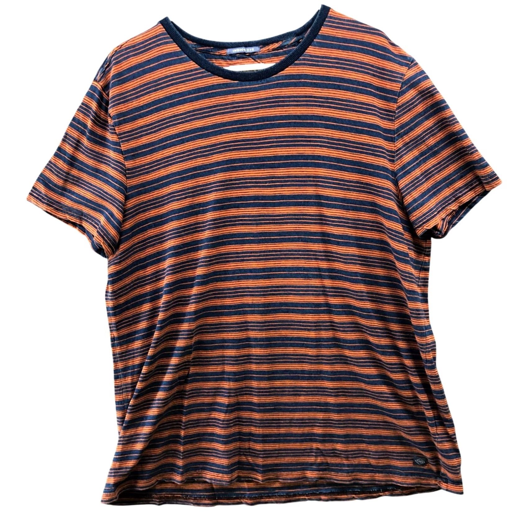 FatFace Fat Face T Shirt Mens XL Indigo Dye Short Sleeve Orange Blue Striped Cotton Crew Shirt Vintage? No Size US XL / EU 56 / 4 - 2 Thumbnail