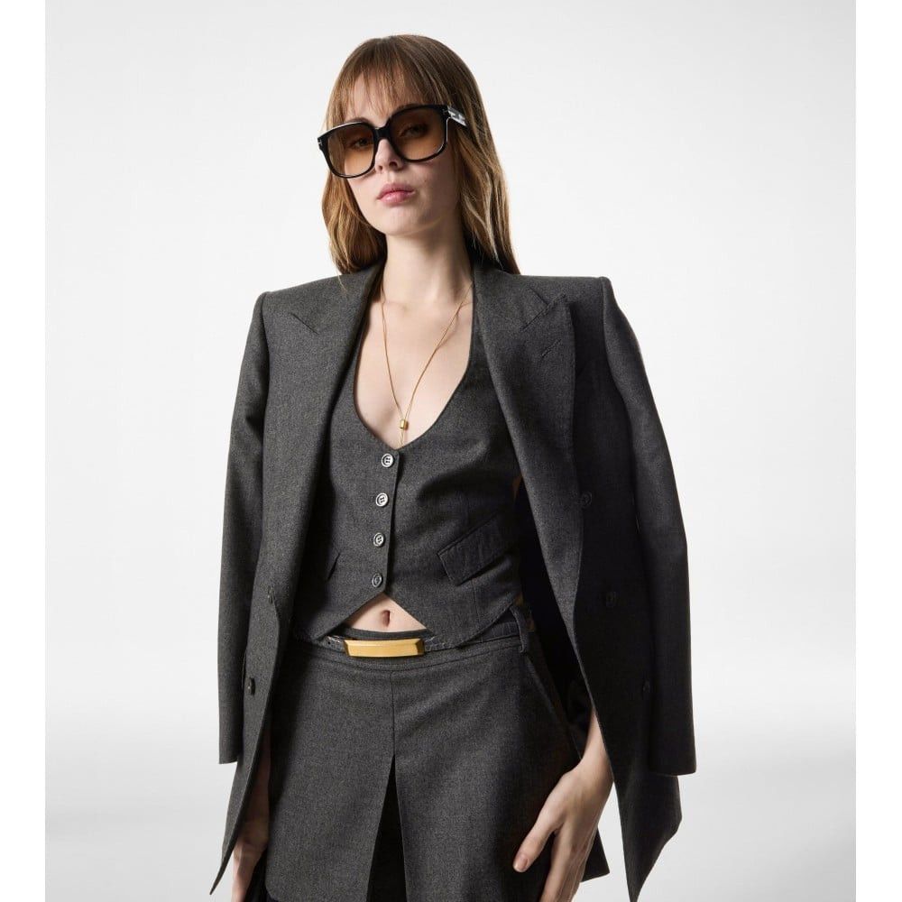 Tom Ford o1loc1c1025 GI2971 Tailoring Wool Wallis Jacket in Grey Size M / US 6-8 / IT 42-44 - 3 Thumbnail