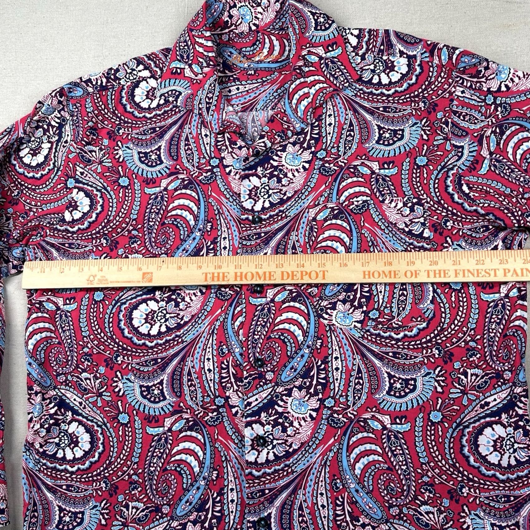 Vintage Alan Flusser Shirt Mens L Paisley Button Up Floral Poplin Woven Cotton Shirt Size US L / EU 52-54 / 3 - 6 Thumbnail