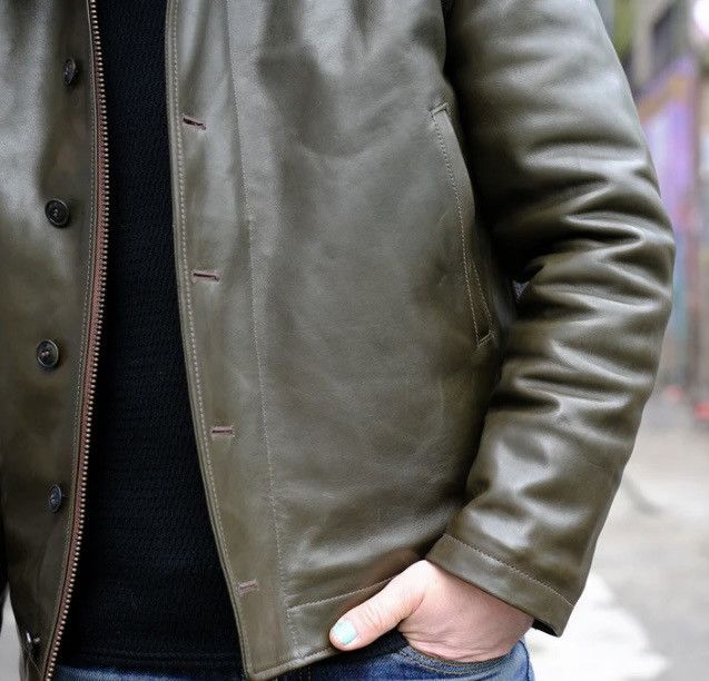 Y'2 Leather Y2 Leather 1.3mm Olive N1 Deck Jacket Size US XXS / EU 40 - 12 Thumbnail