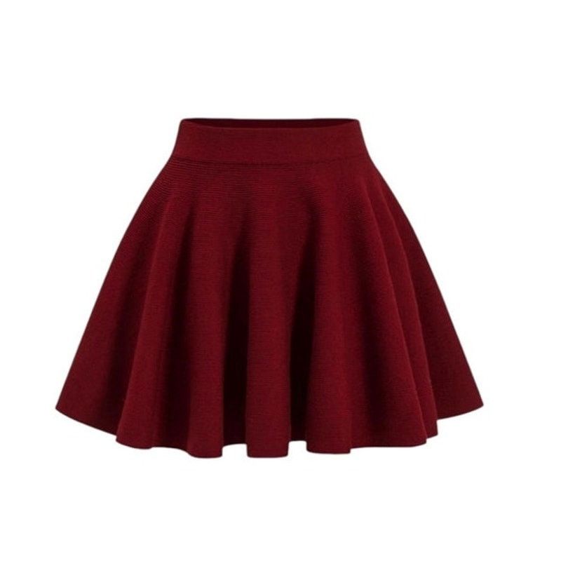 Other Micas Women's Burgundy Solid Knit Sweater Fitted Mini Skirt Size 22" - 1 Thumbnail