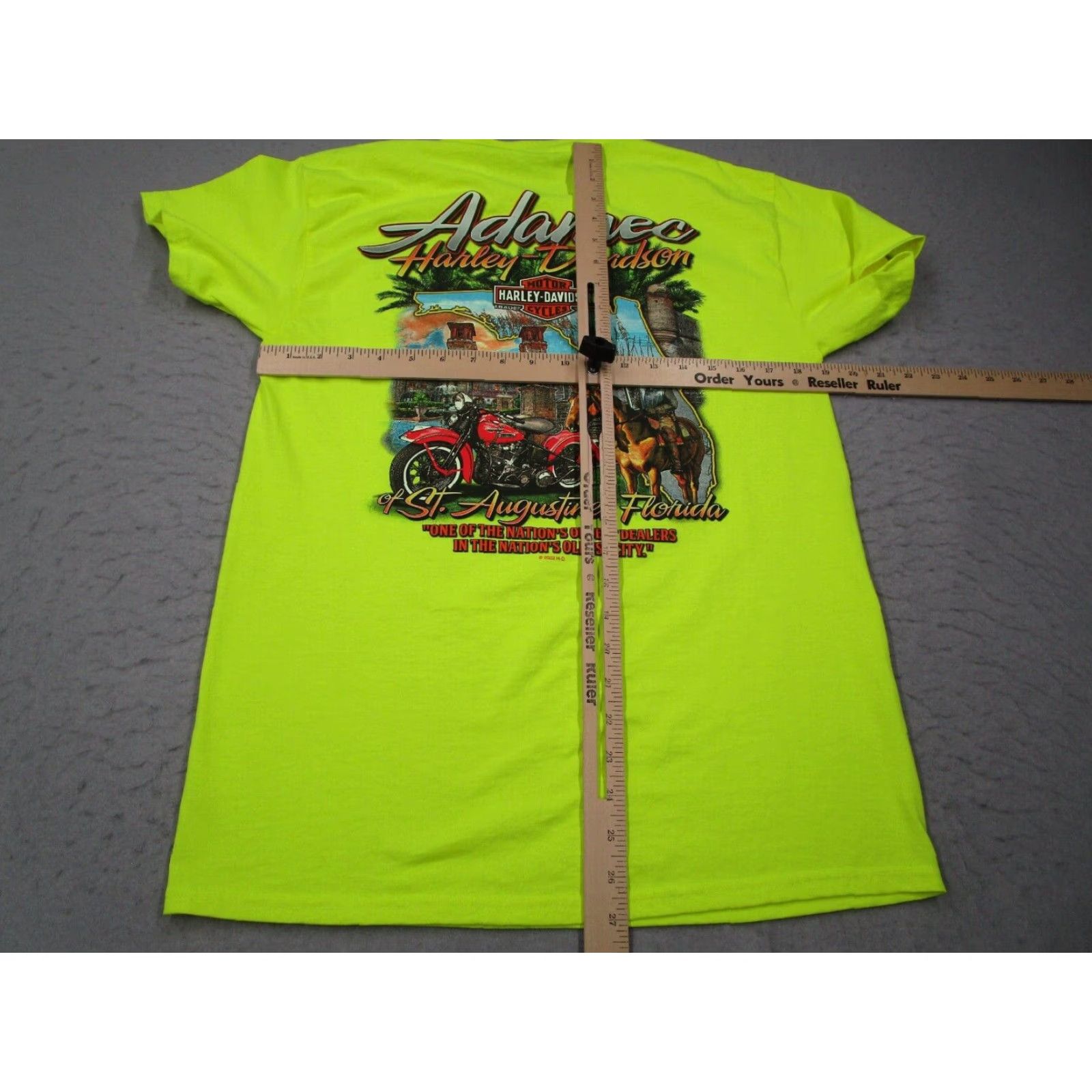 Harley Davidson Harley-Davidson Shirt Mens Medium Yellow St. Augustine Florida Double Side 2023 Colorful Graphic Tee Adults Mens Size US M / EU 48-50 / 2 - 7 Thumbnail