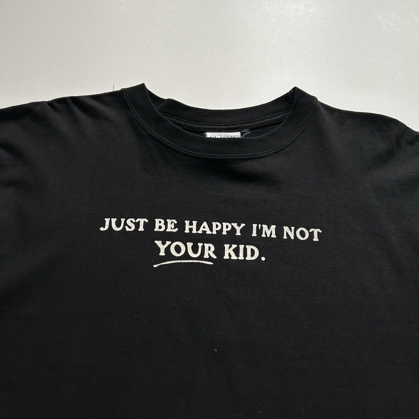 Vintage Vintage Y2K Bad Kid Funny Art T Shirt XL Faded Black Rare Size US XL / EU 56 / 4 - 2 Thumbnail