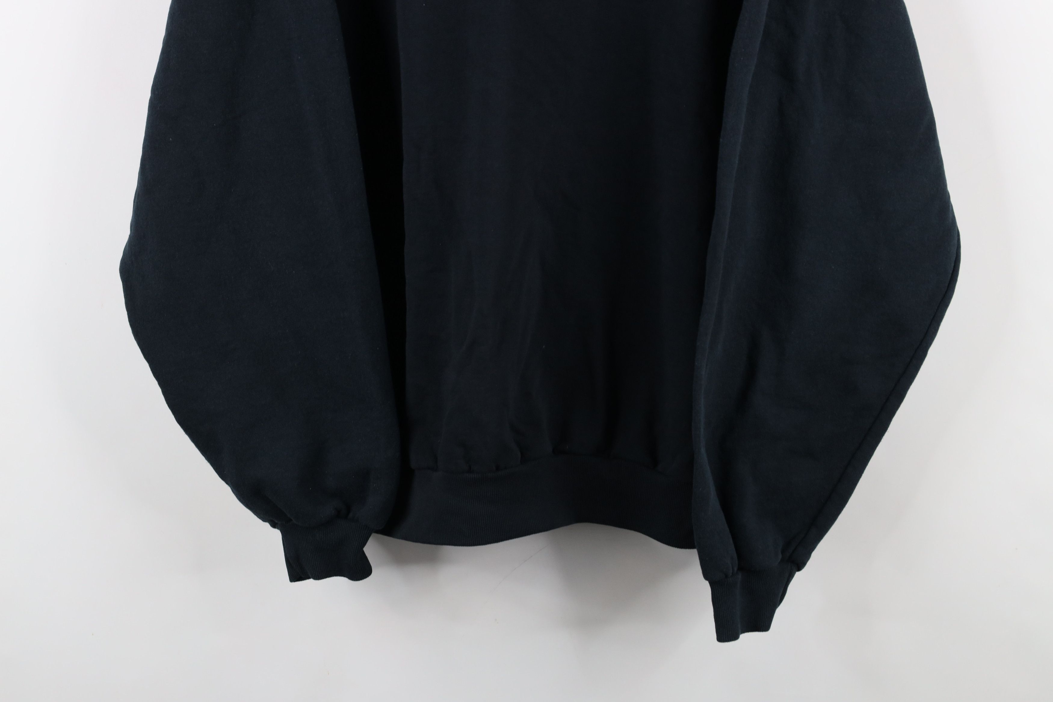 Vintage Vintage 90s Streetwear Faded Blank Crewneck Sweatshirt Black Size US XL / EU 56 / 4 - 3 Thumbnail