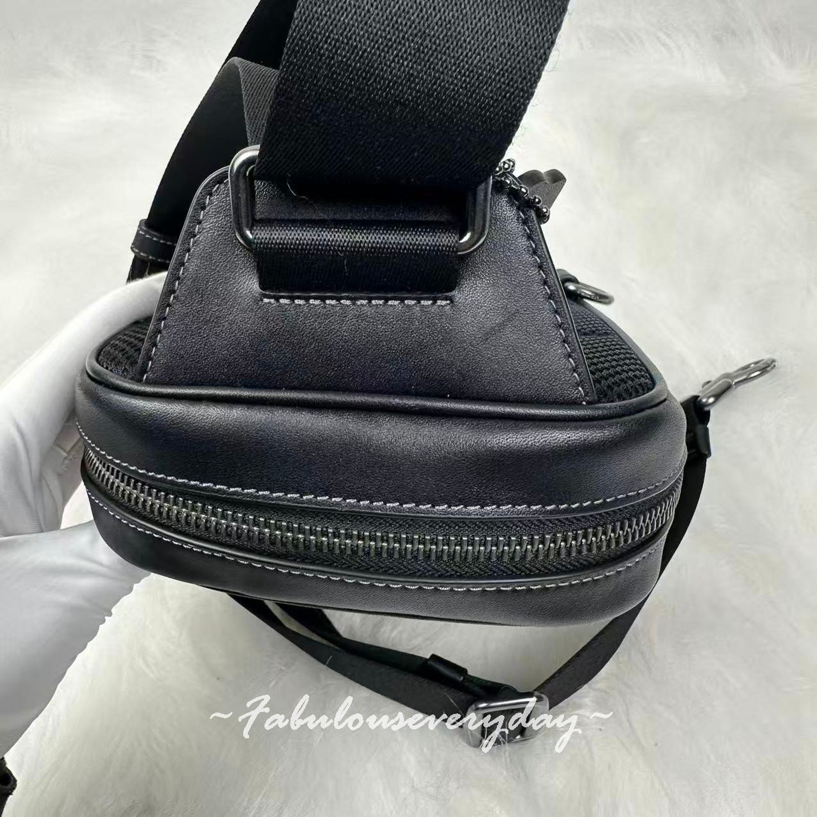 Coach Coach Men's Racer Sling Pack Varsity Graphic Leather/Walnut Size ONE SIZE - 6 Thumbnail