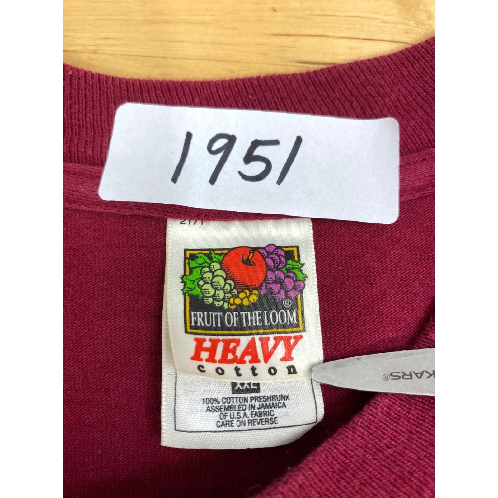 Fruit Of The Loom VINTAGE Fruit of the Loom Mens T-shirt 2XL Burgundy Red Cotton Short Sleeve 1951 Mens Size US XXL / EU 58 / 5 - 6 Thumbnail