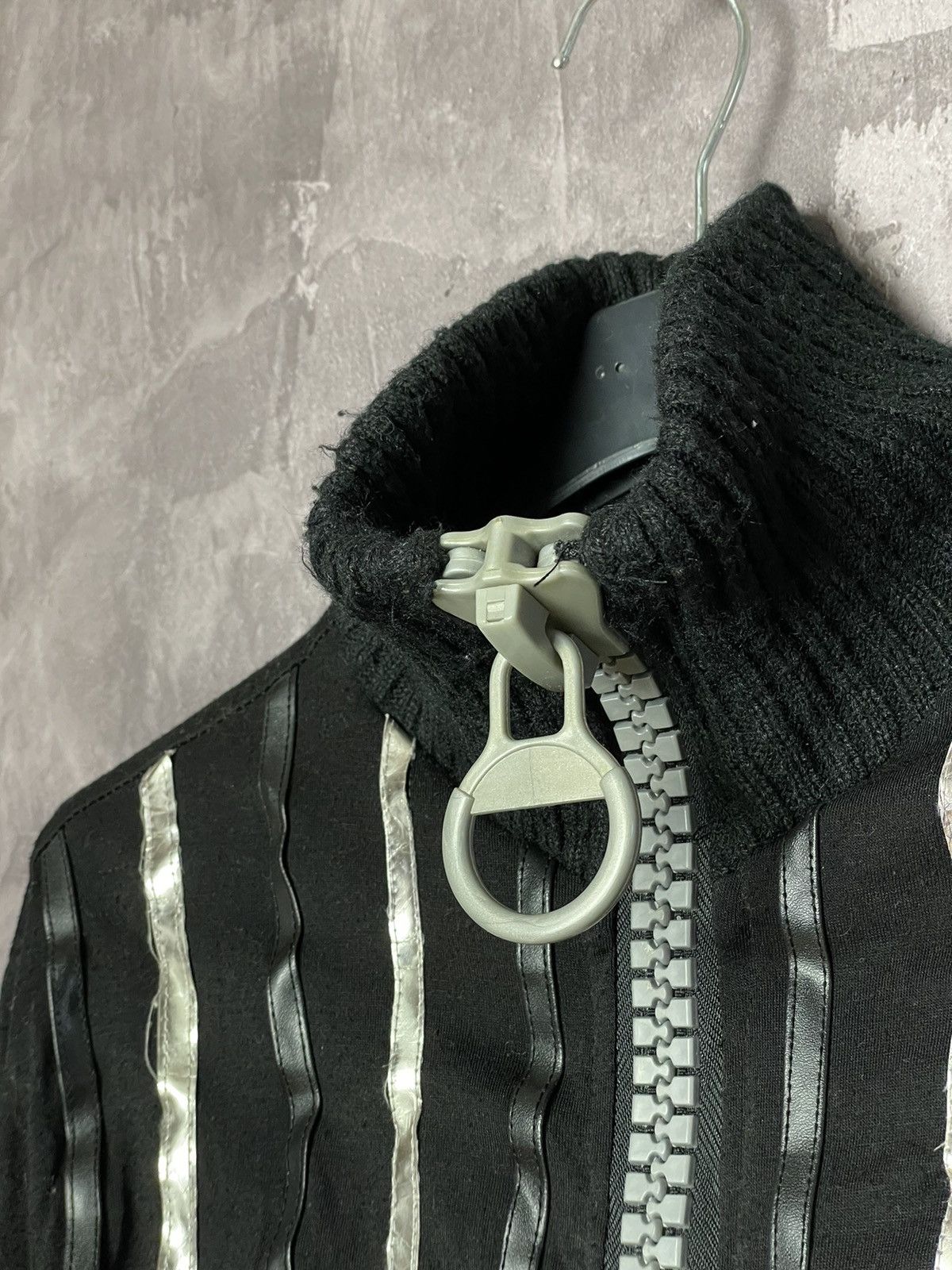 Japanese Brand × Vintage Y2K VTG 90s Japanese style 3D striped knit sweater full zip Size M / US 6-8 / IT 42-44 - 8 Thumbnail