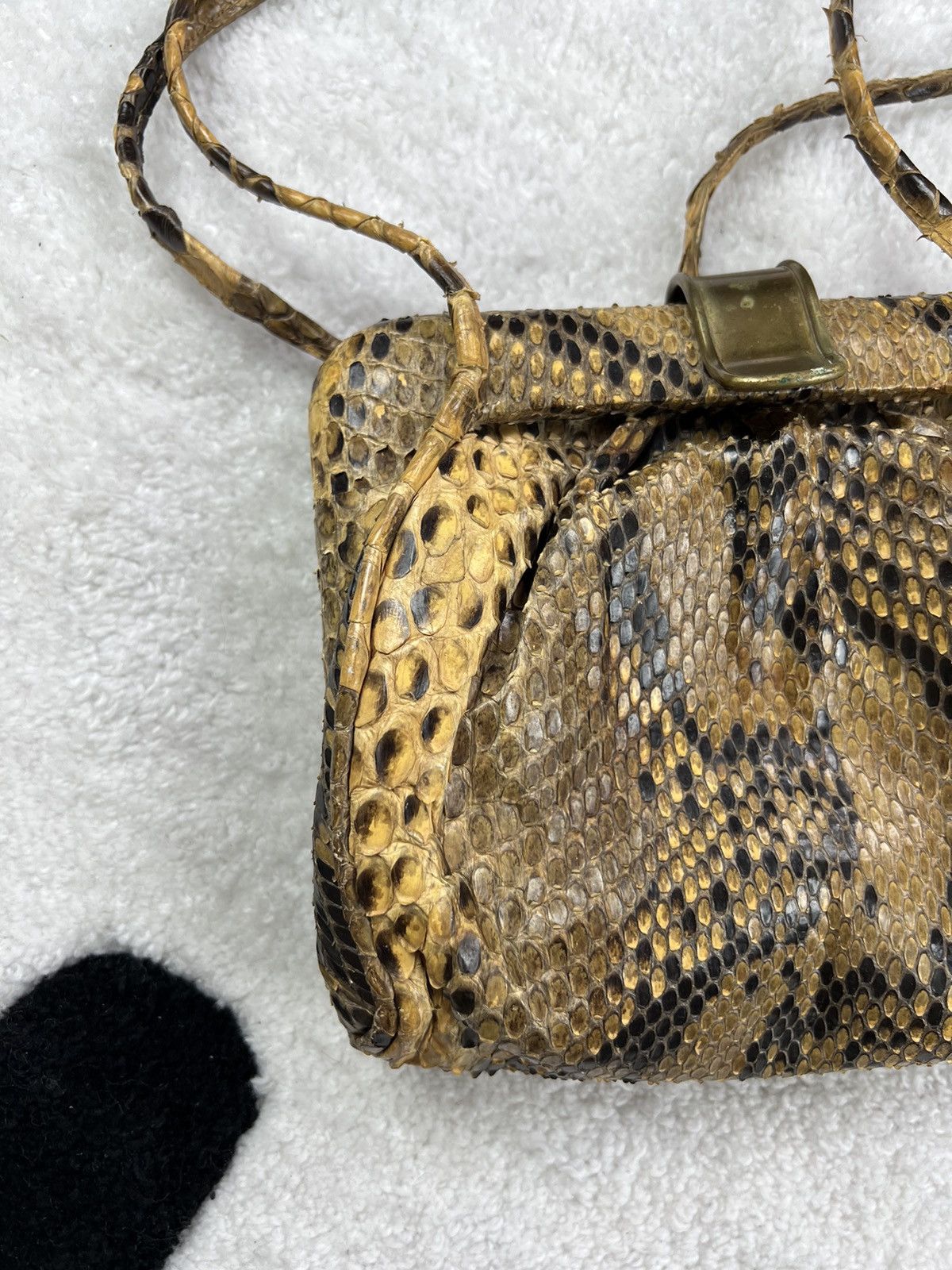 Leather Retro Vintage Antique Leather Snake Italy Shoulder Bag Size ONE SIZE - 3 Thumbnail