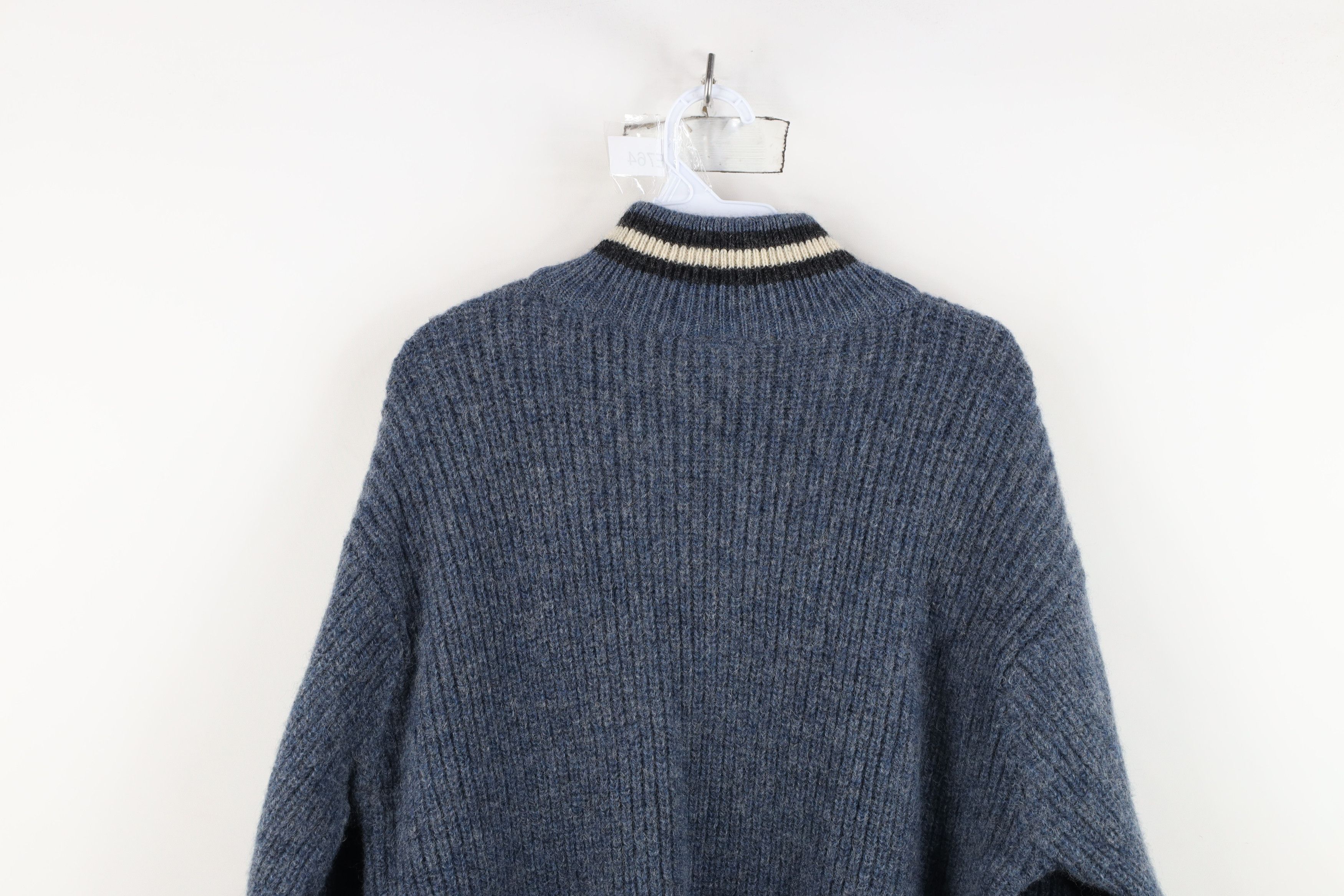 Columbia Vintage 90s Columbia Wool Ribbed Knit Half Zip Sweater Blue Size US M / EU 48-50 / 2 - 11 Thumbnail