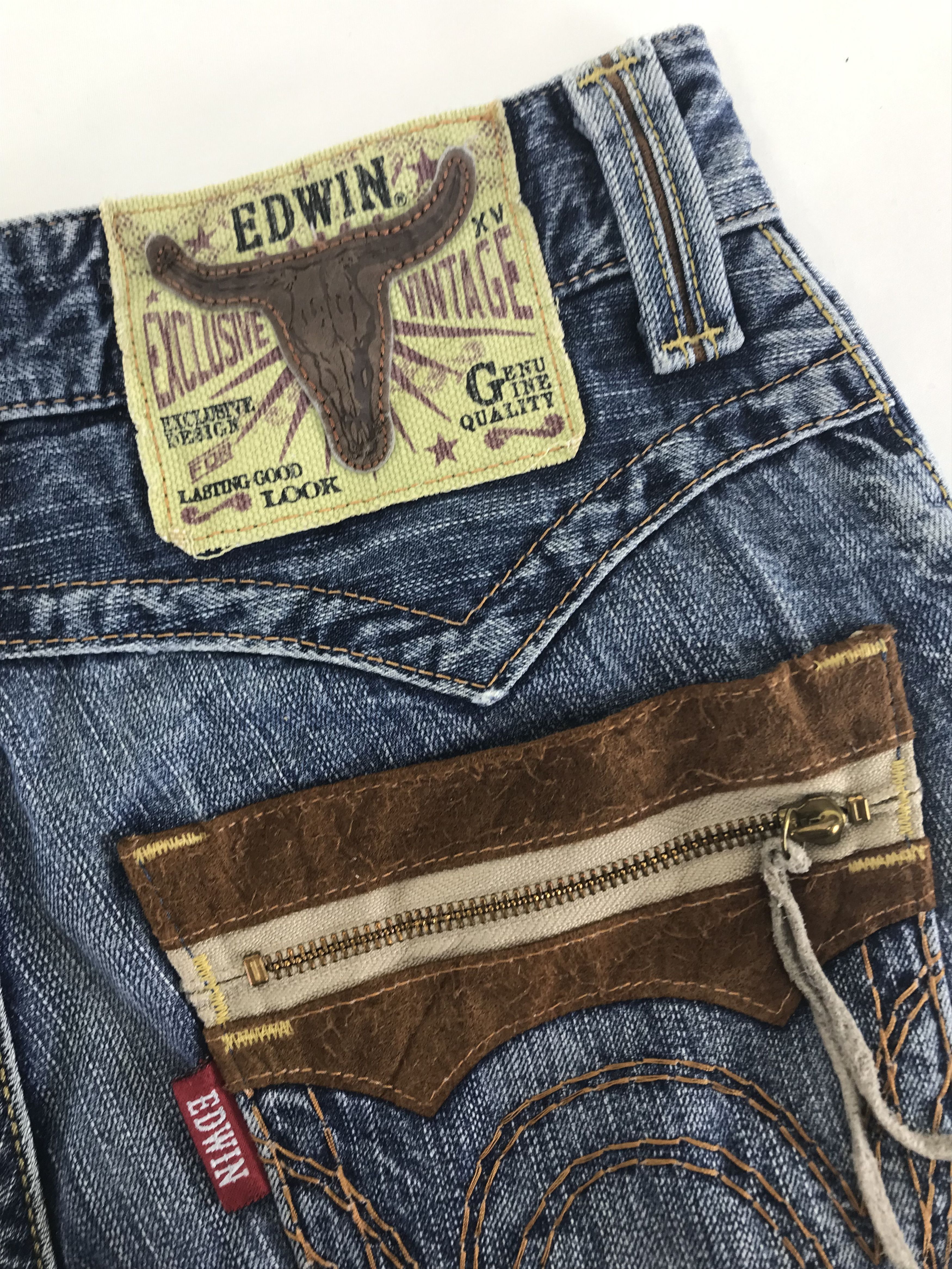 Edwin Vintage Edwin 464 XVS Faded Blue Distressed Jeans Size US 28 / EU 44 - 11 Thumbnail