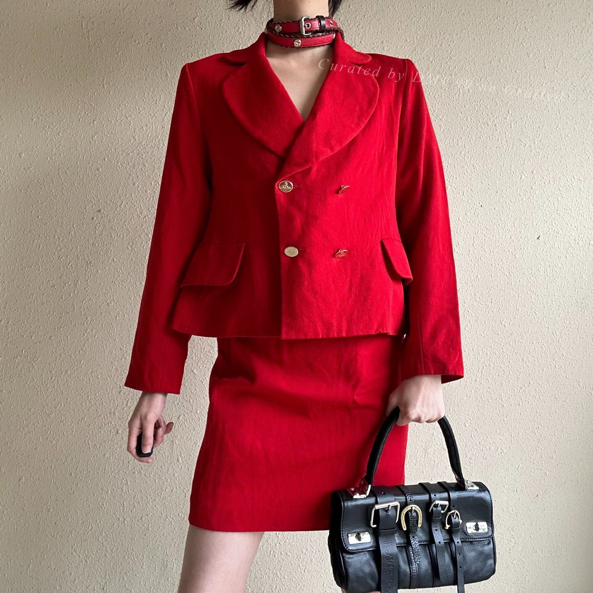 Vivienne Westwood Vivienne Westwood Red Vintage Heart Collar Suit UK10 Size S / US 4 / IT 40 - 1 Thumbnail