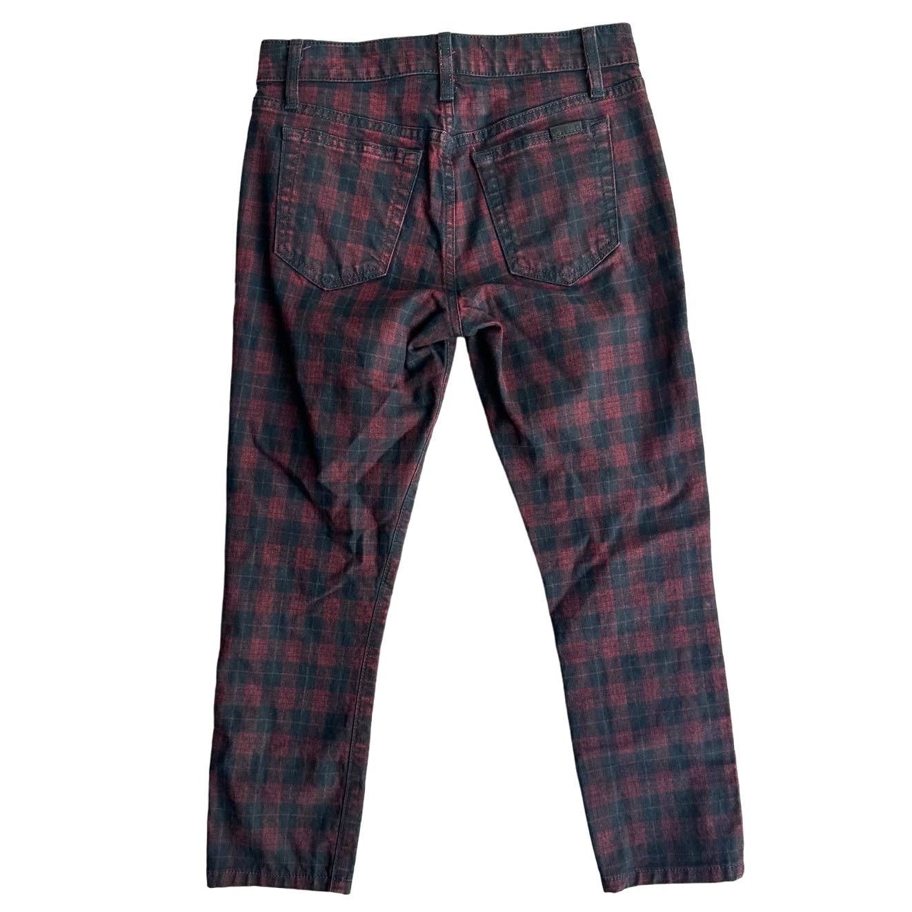 Joe's Joe's Jeans Coated Plaid Check, Skinny Ankle Denim Red/Black Size 25" / US 0 / IT 36 - 2 Thumbnail