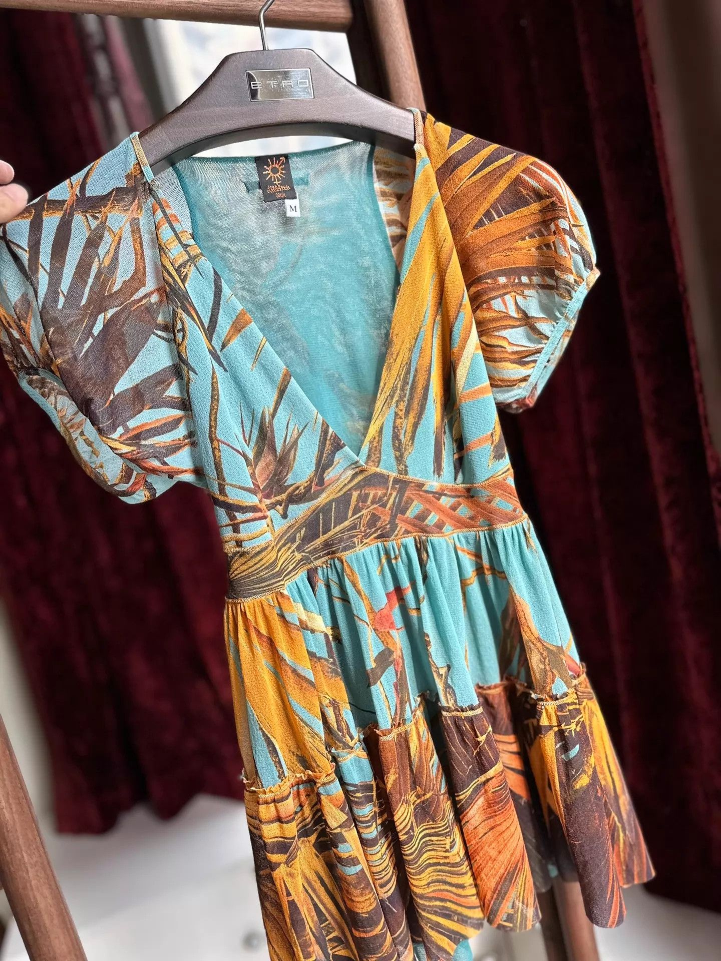 Jean Paul Gaultier Jean Paul Gaultier Summer Tulle Palm Print Mexican Top Size M / US 6-8 / IT 42-44 - 6 Thumbnail