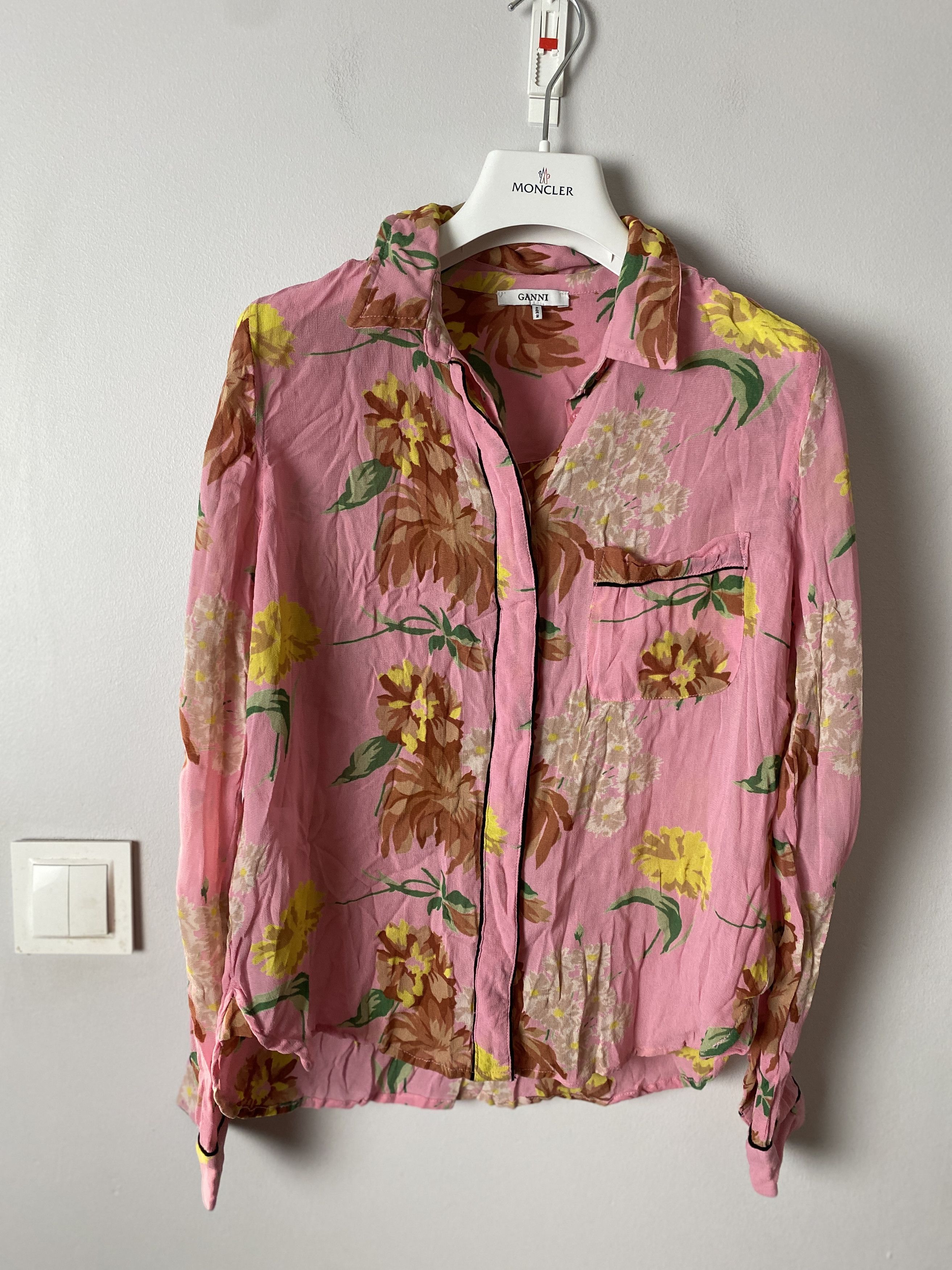 Ganni Ganni Marceau Georgette floral print shirt Size XS / US 0-2 / IT 36-38 - 1 Thumbnail
