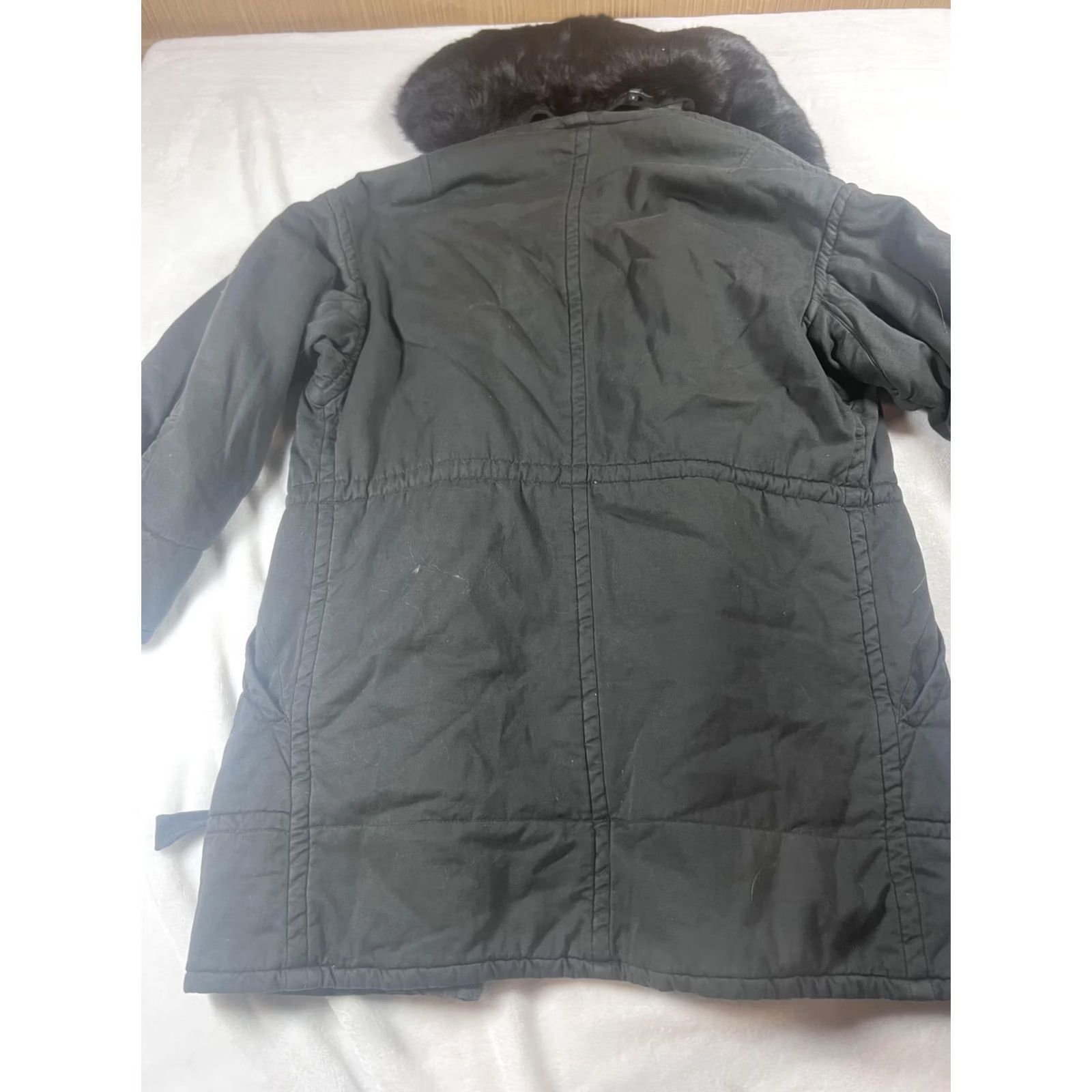 Vintage VINTAGE Isabel Marant Etoile Coat Womens 1 Black Fur Trim Hooded Canvas Parka Insulated Size XS / US 0-2 / IT 36-38 - 5 Thumbnail