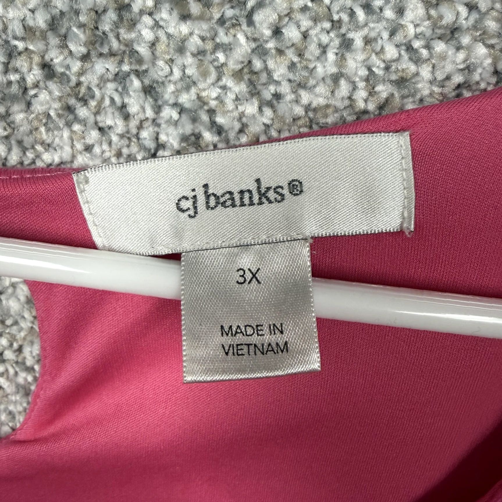 Vintage VINTAGE CJ Banks T-Shirt Womens 3X Plus Pink Eyelet Textured Stripe Minimalist Boho Size XXL / US 16-18 / IT 52-54 - 4 Thumbnail