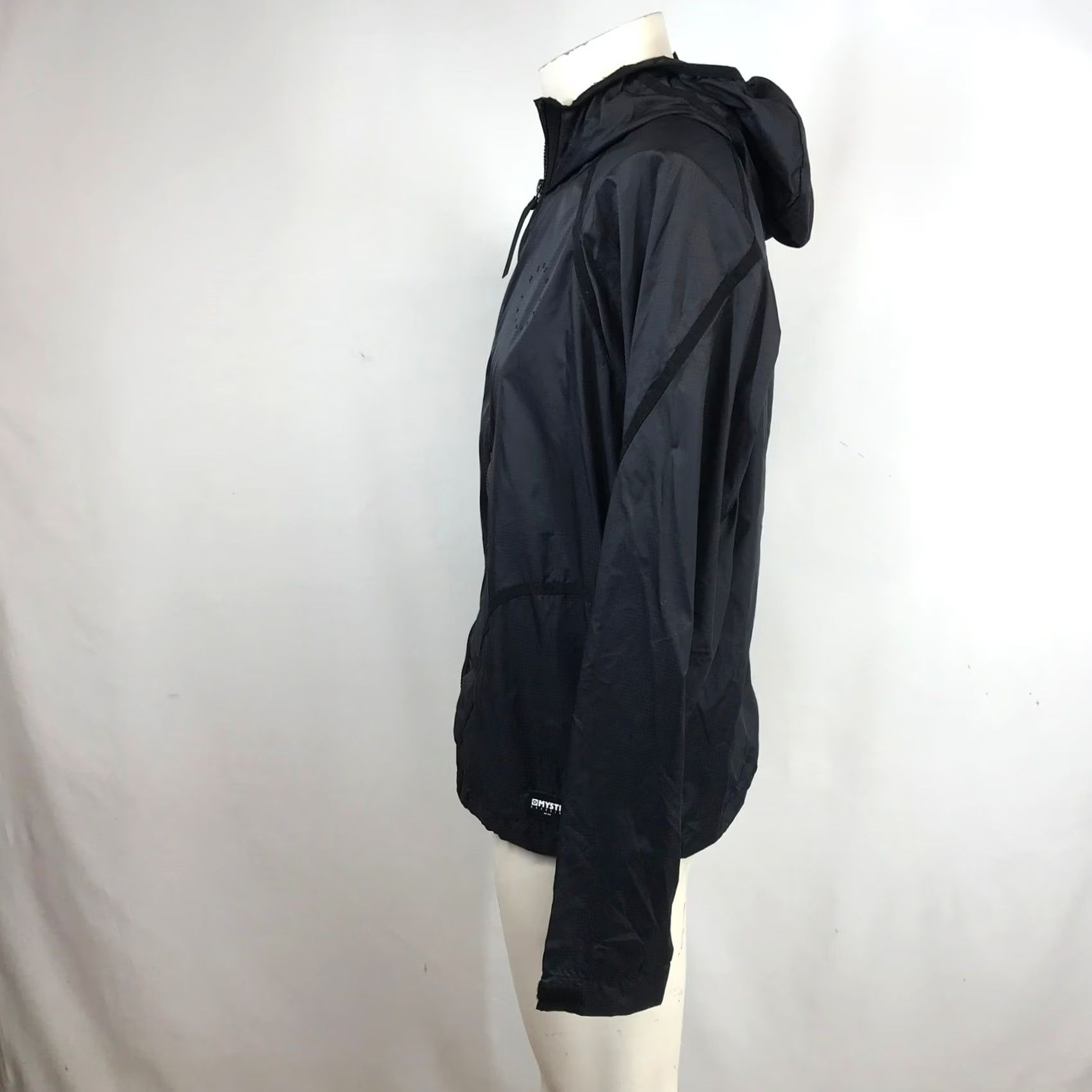 Vintage Mystic Boarding Mens Black Hooded Windbreaker Jacket Large Full Zip Ripstop Size US L / EU 52-54 / 3 - 6 Thumbnail