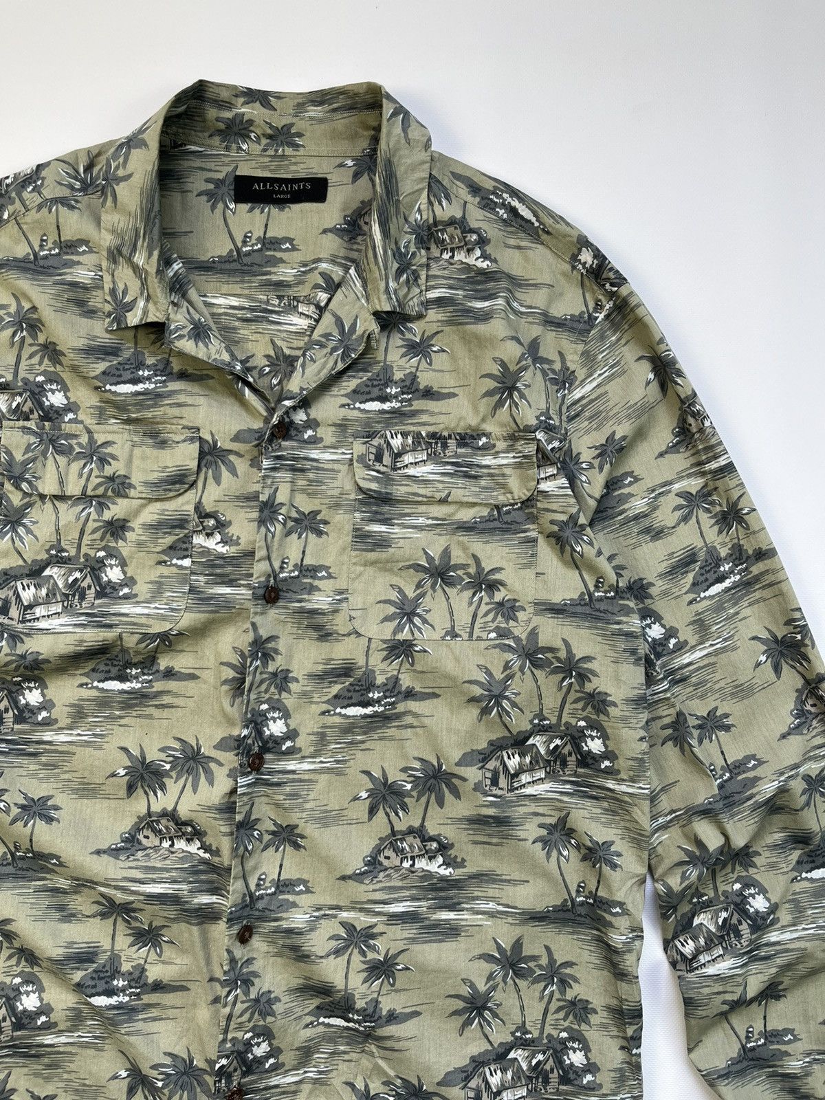 Allsaints Allsaints Marooned Hawaiian Floral Cotton & Viscose Shirt Size US L / EU 52-54 / 3 - 3 Thumbnail