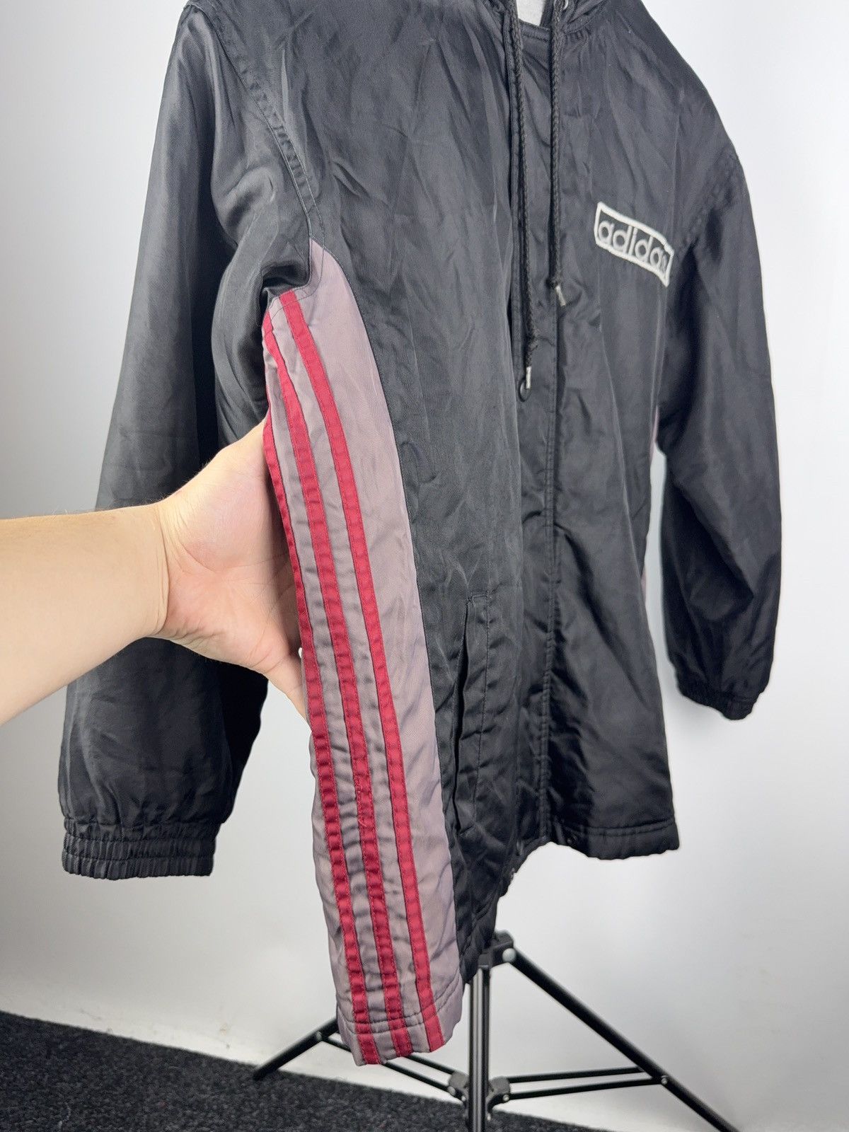 Adidas Vintage Retro 90s Nylon jacket zip hood Size US S / EU 44-46 / 1 - 9 Thumbnail
