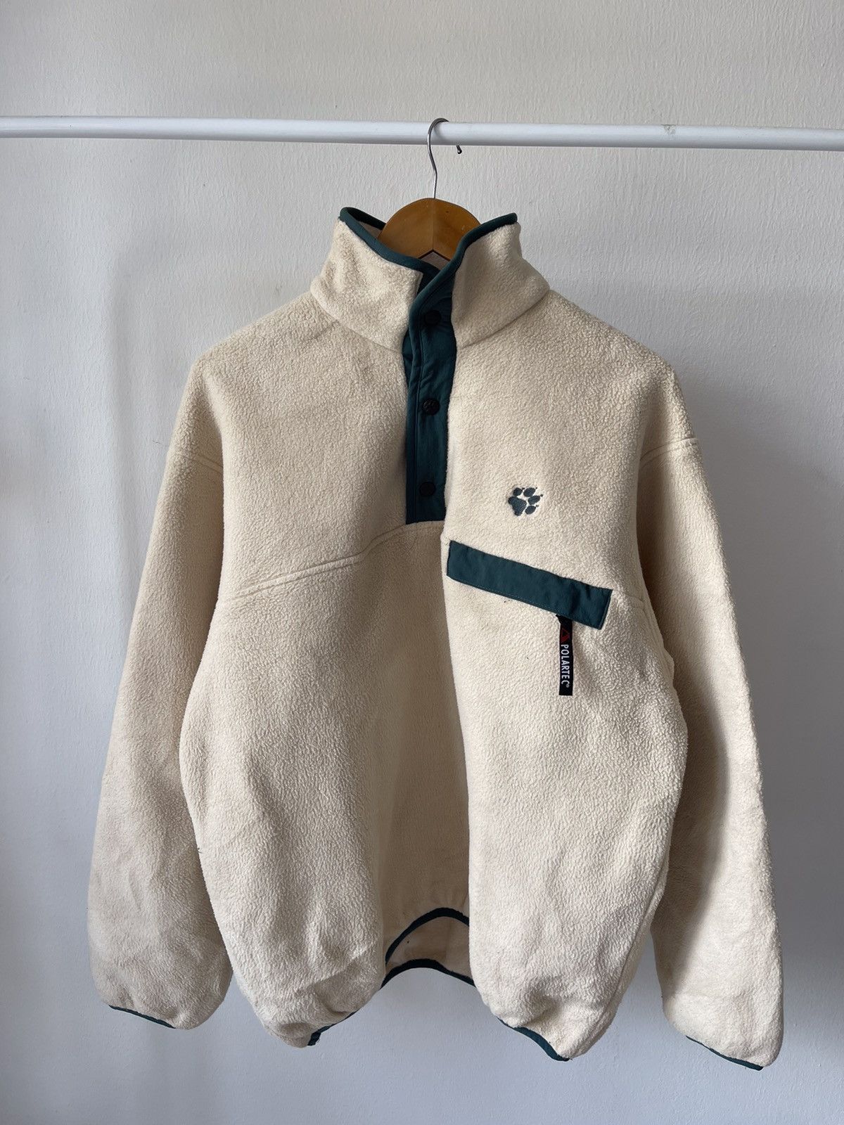 Jack Wolfskin × Vintage JackWolfskin Polatec Fleece Half Button Jacket Size US L / EU 52-54 / 3 - 3 Thumbnail