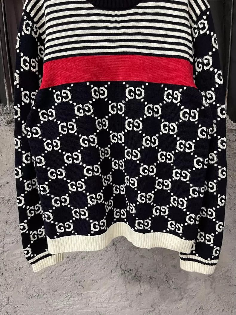 Gucci Gucci Logo Knit Sweater with Stripes-2505 Size L / US 10 / IT 46 - 4 Thumbnail