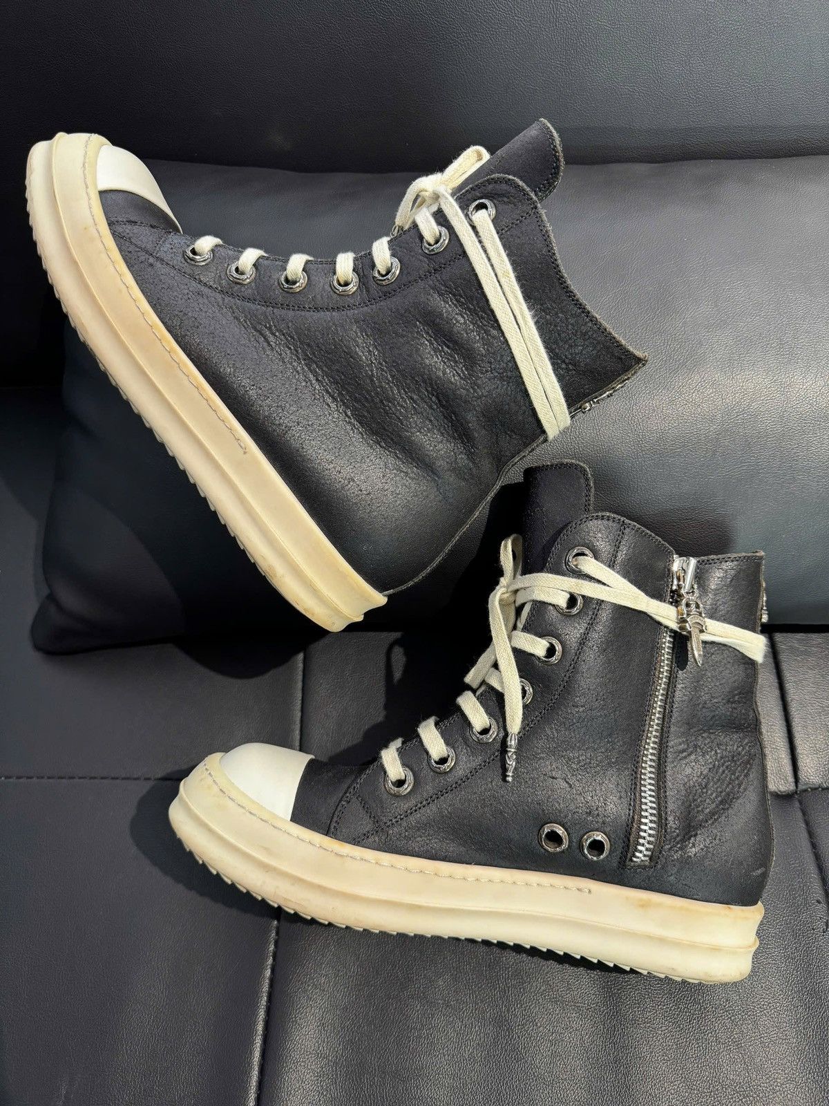 Chrome Hearts × Rick Owens RAREST Rick Owens x Chrome Hearts Mainline High Top Sneaker Size US 7.5 / EU 40-41 - 7 Thumbnail