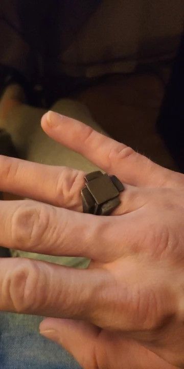 Vintage SIZE 10 Retro Punk Geometric Rhombus Ring Size ONE SIZE - 2 Thumbnail