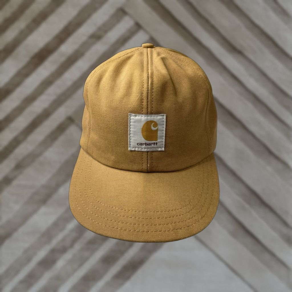 Carhartt VINTAGE Carhartt Hat Trapper Hat Ear Flap Lined Canvas USA Made Beige Red Small S Men Size ONE SIZE - 1 Thumbnail