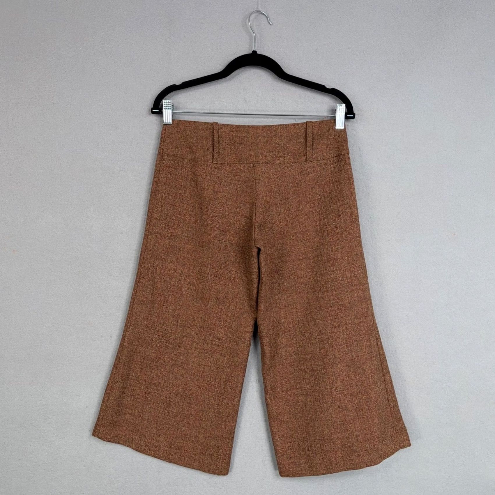 Vintage Spring Street Pants Womens 7 Brown Tweed Herringbone Wide-Leg Capri Casual 80s 90s Womens Size 28" / US 6 / IT 42 - 7 Thumbnail