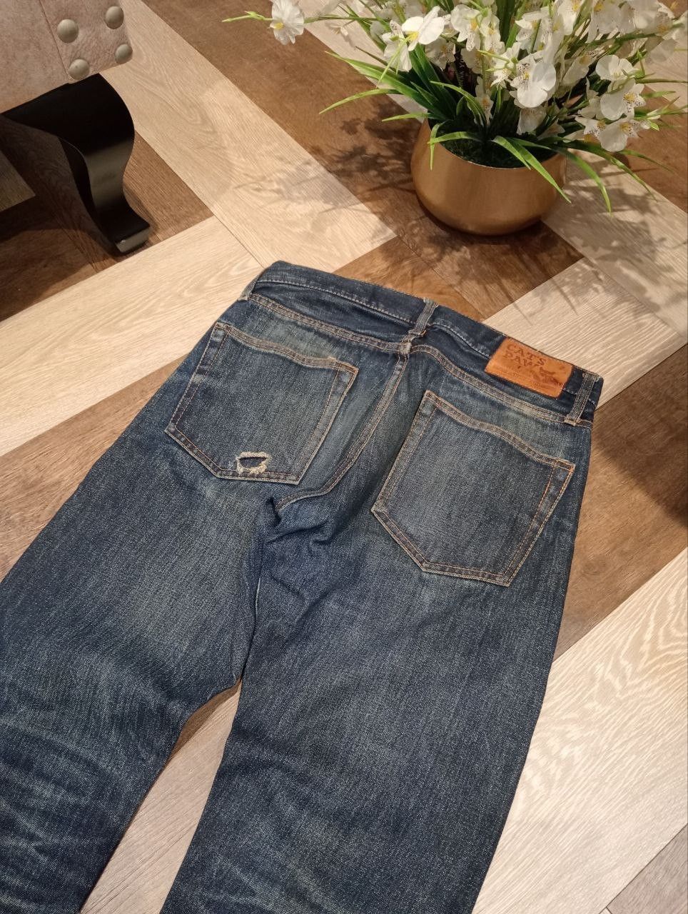 Toyo Enterprises CAT'S PAW TOYO ENTERPRISE BLUE DENIM SELVEDGE PANTS Size US 29 - 10 Thumbnail