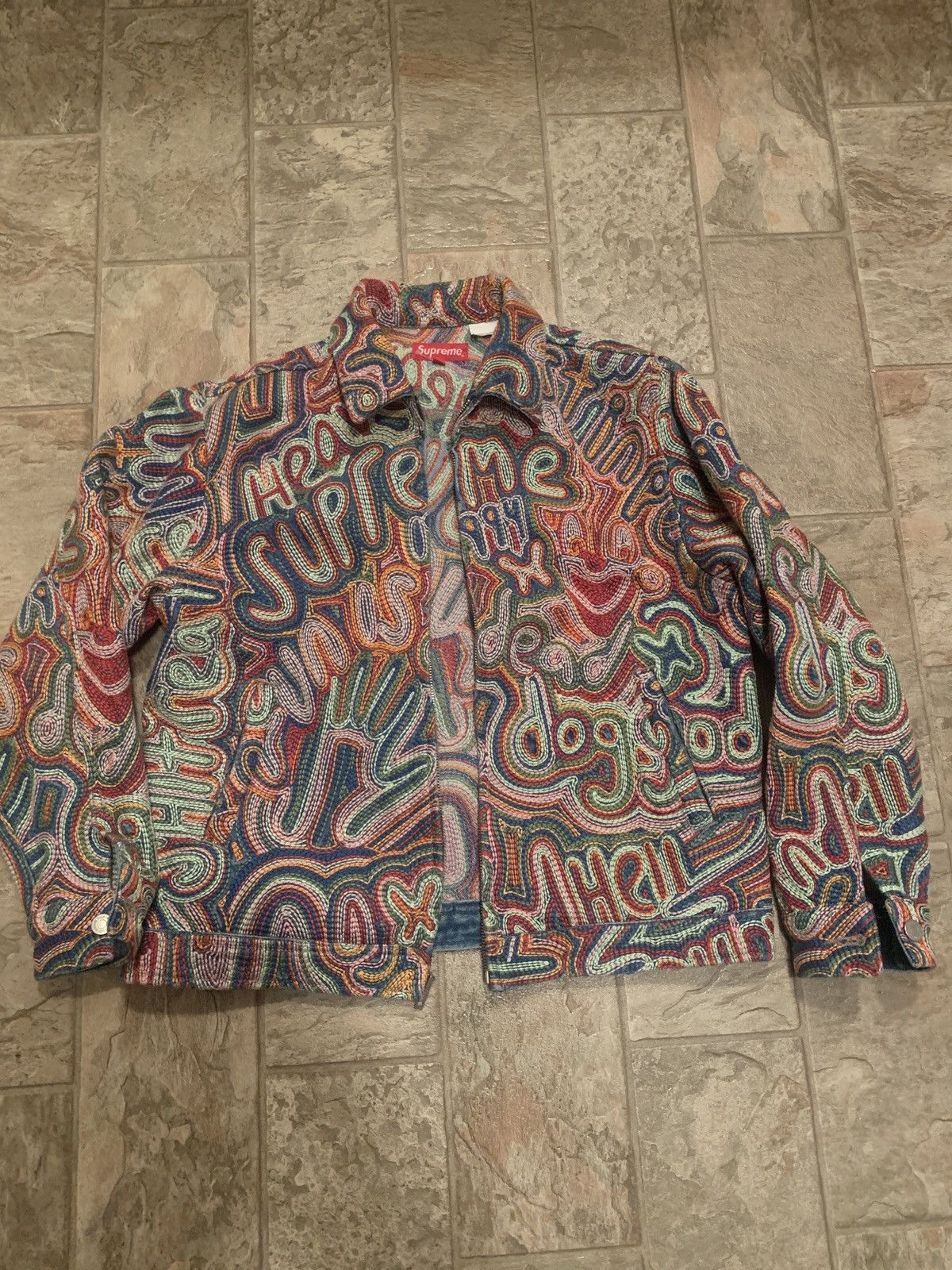 image of Supreme Chainstitch Denim Jacket Multicolor, Men's (Size Small)