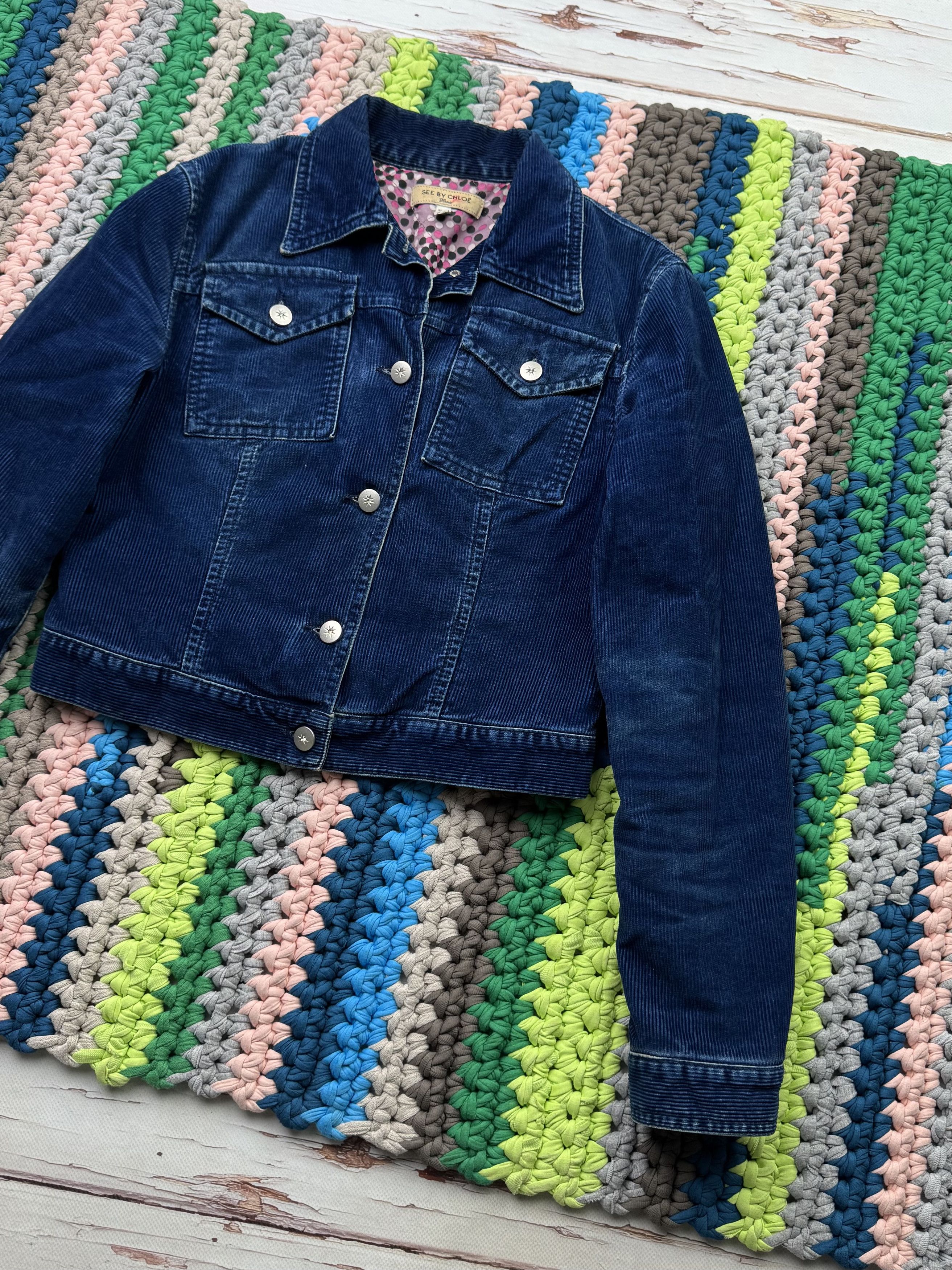 Chloe See by Chloe Vintage Cropped Corduroy Jacket (V172)(D10) Size XS / US 0-2 / IT 36-38 - 3 Thumbnail