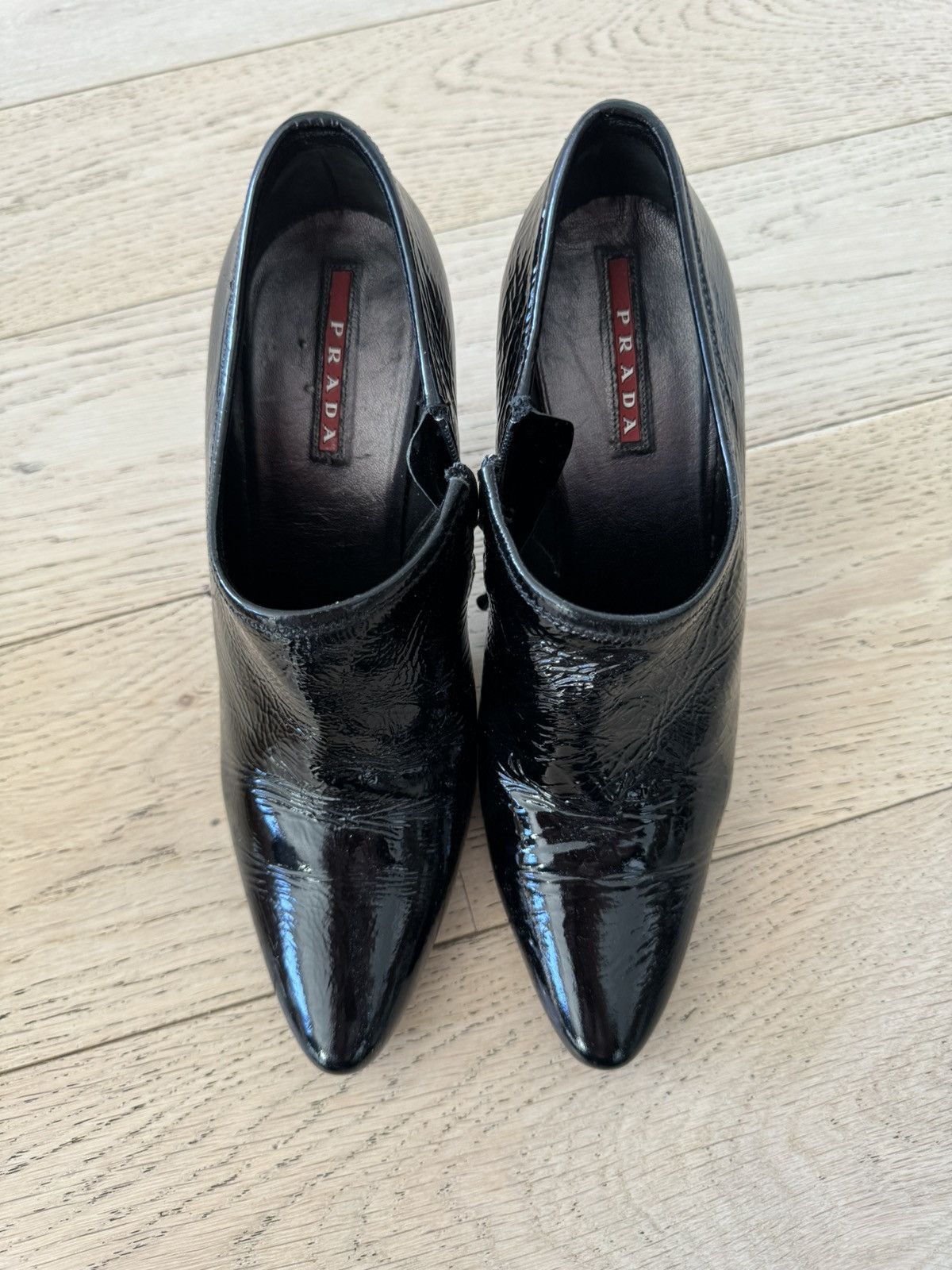 Prada Patent leather high heeled ankle boots Size US 7.5 / IT 37.5 - 10 Thumbnail